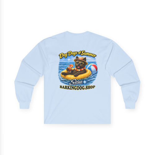 Cairn Terrier Dog Days of Summer Inner Tube Long Sleeve T Shirt Beach Collection Floating Dog Graphic Tee Wag On BarkingDog Shop