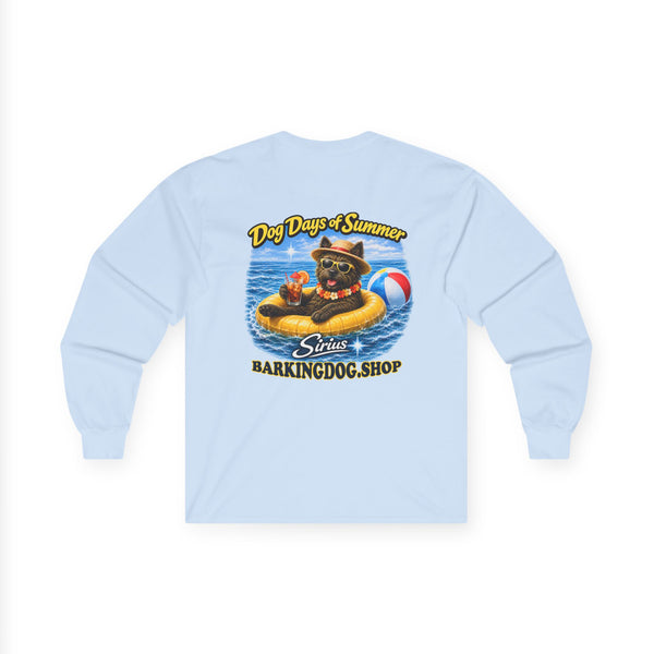 Cairn Terrier Dog Days of Summer Inner Tube Long Sleeve T Shirt Beach Collection Floating Dog Graphic Tee Wag On BarkingDog Shop