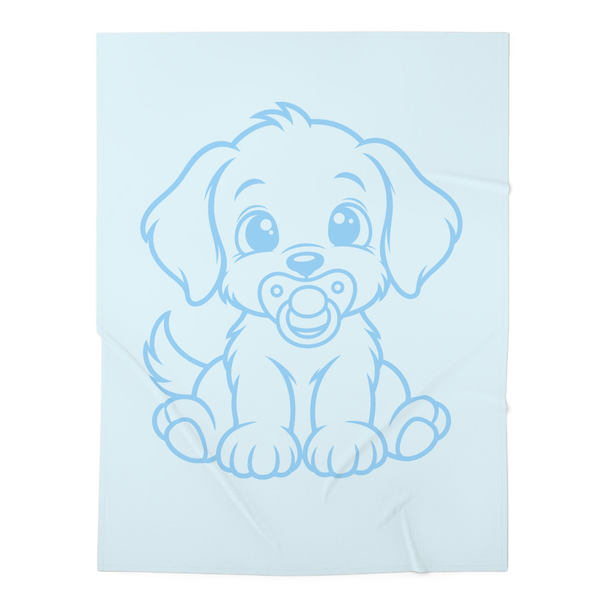 Blue Puppy Pacifier Baby Swaddle Blanket Babies and Puppies Collection Newborn Wrap Baby Gift BarkingDog Shop