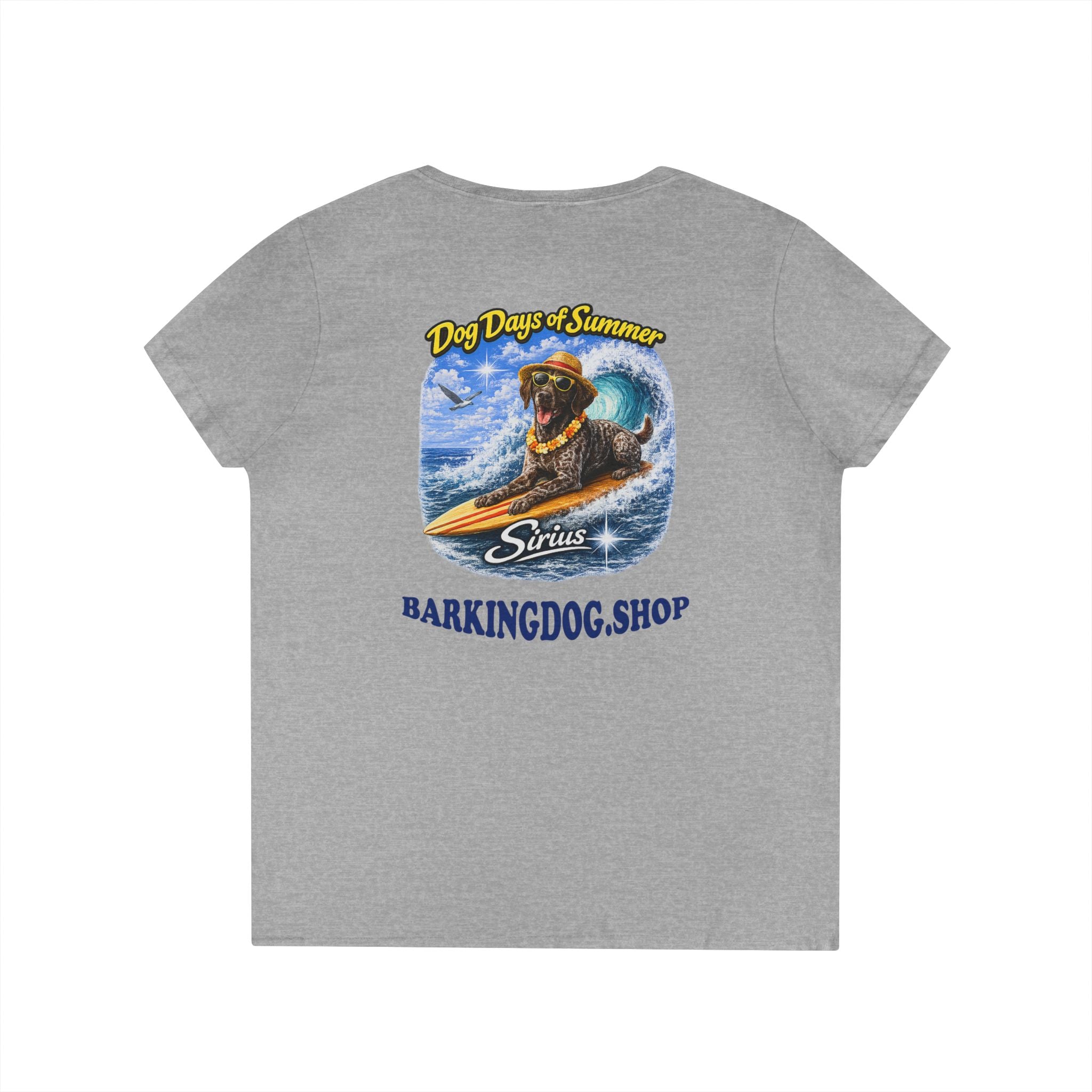 German Shorthair Pointer Surfboard T-Shirt Wag On™ Dog Days of Summer