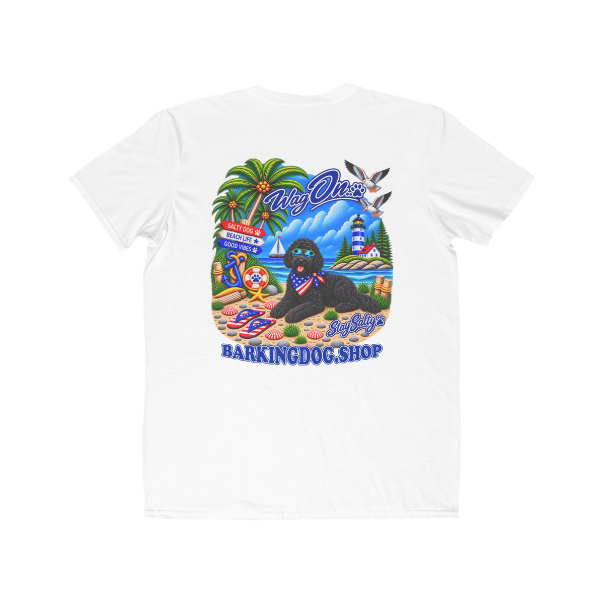 Black Bernedoodle Stay Salty T Shirt Beach Collection Salty Pup Beach Life Graphic Tee Wag On BarkingDog Shop