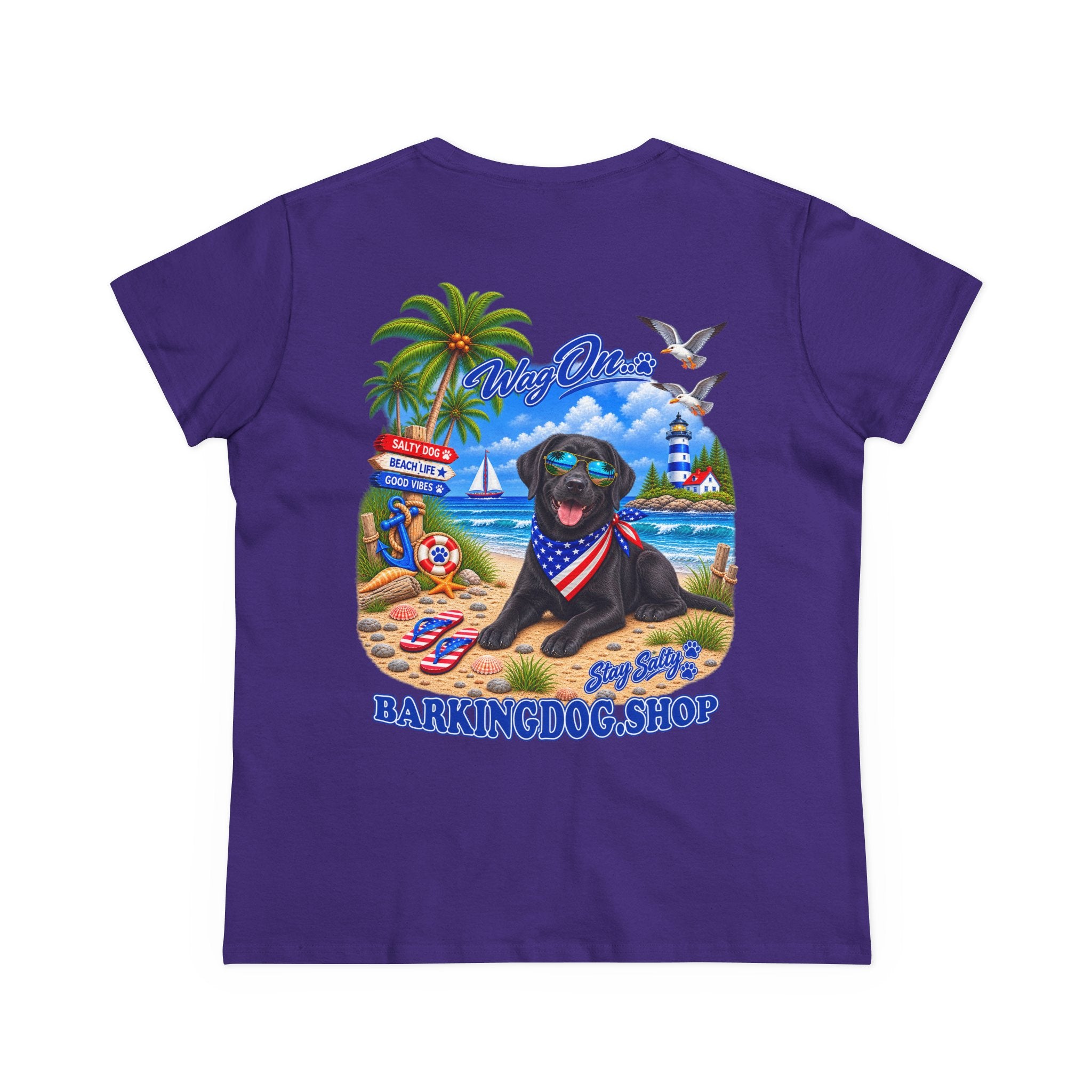 Black Labrador Stay Salty T Shirt Beach Collection Salty Pup Beach Life Graphic Tee Wag On BarkingDog Shop