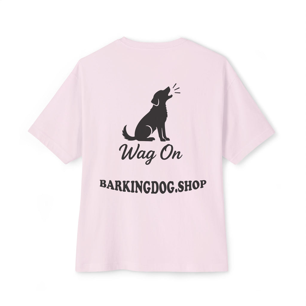 Dog Mama Boxy Tee - "Wag On Barking Dog" Minimalist Graphic T-Shirt