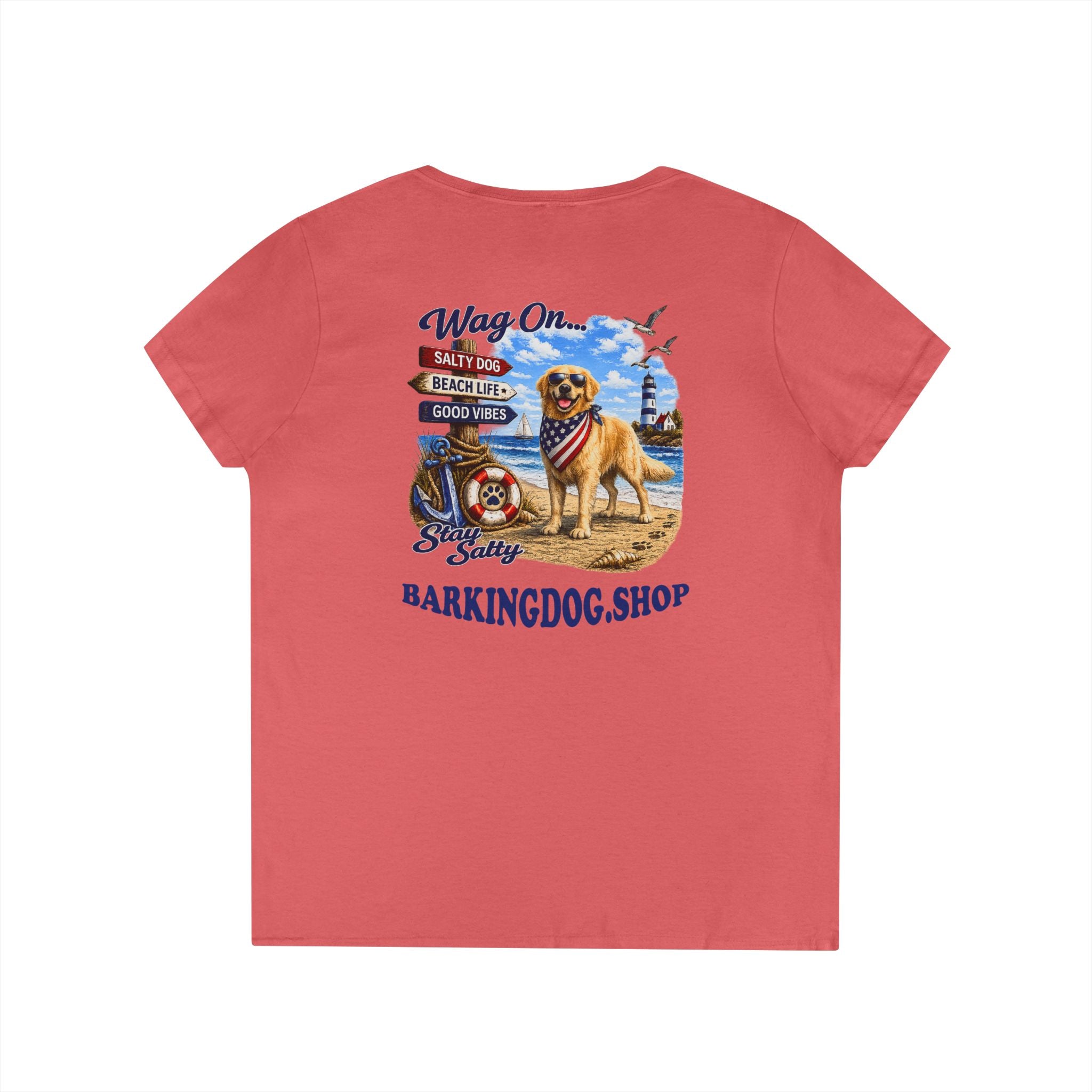 Golden Retriever Dog Beach T Shirt Wag On™ Stay Salty