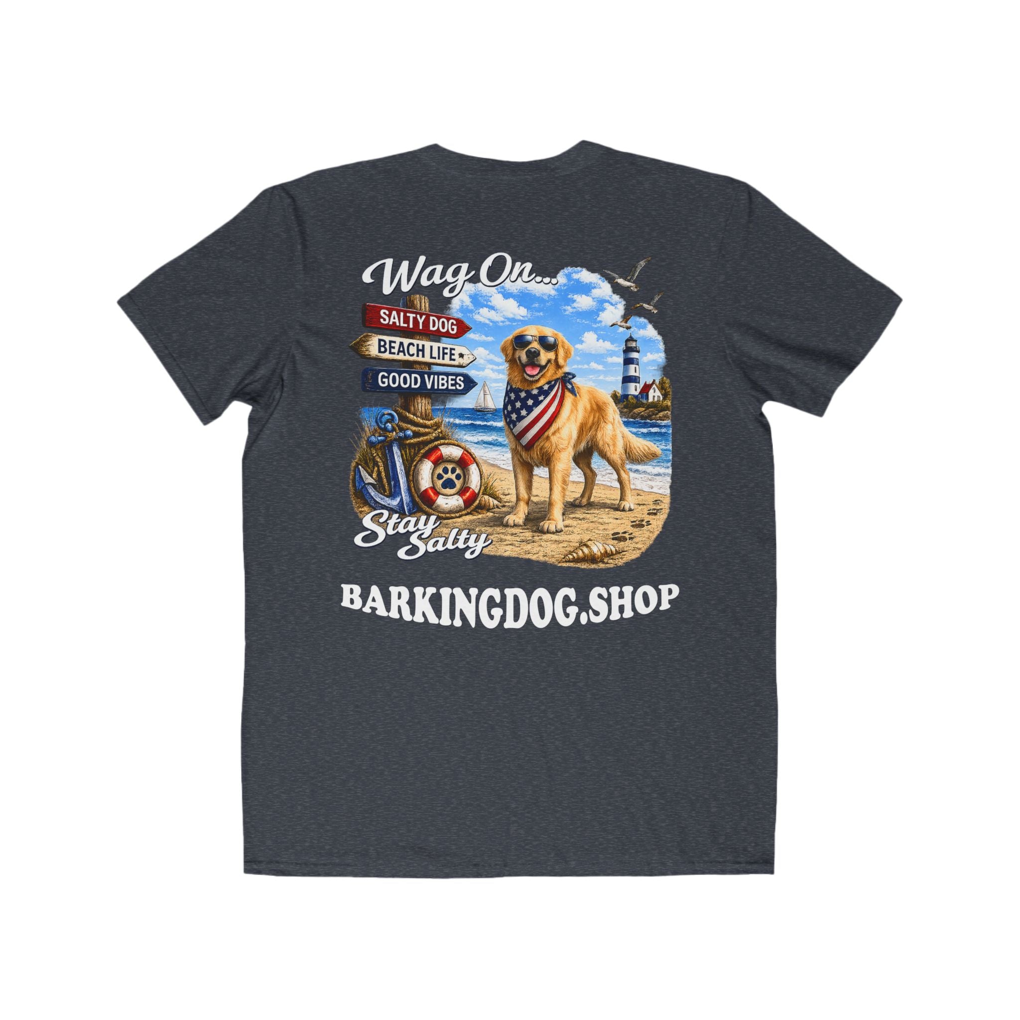 Golden Retriever Dog Beach T Shirt Wag On™ Stay Salty