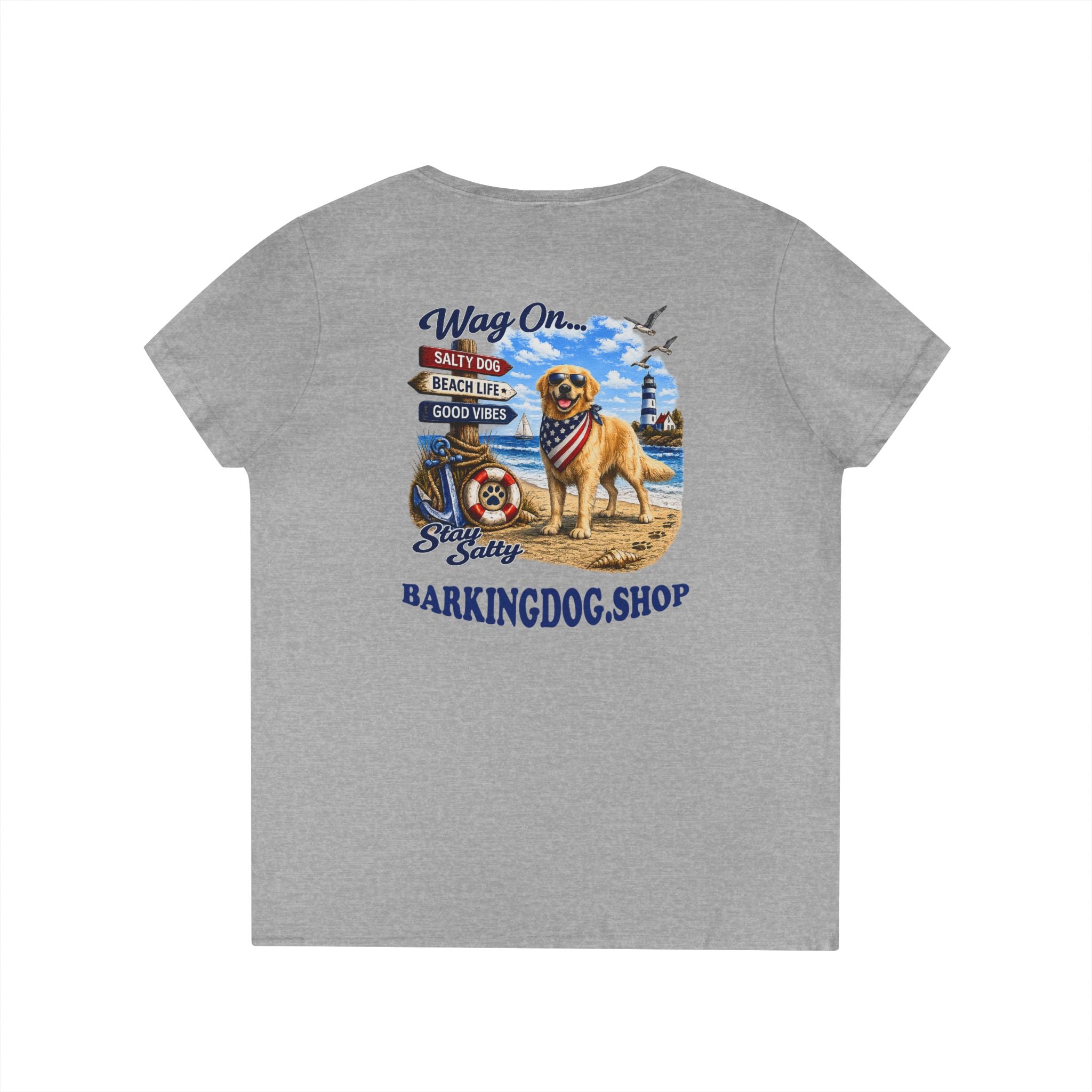 Golden Retriever Dog Beach T Shirt Wag On™ Stay Salty