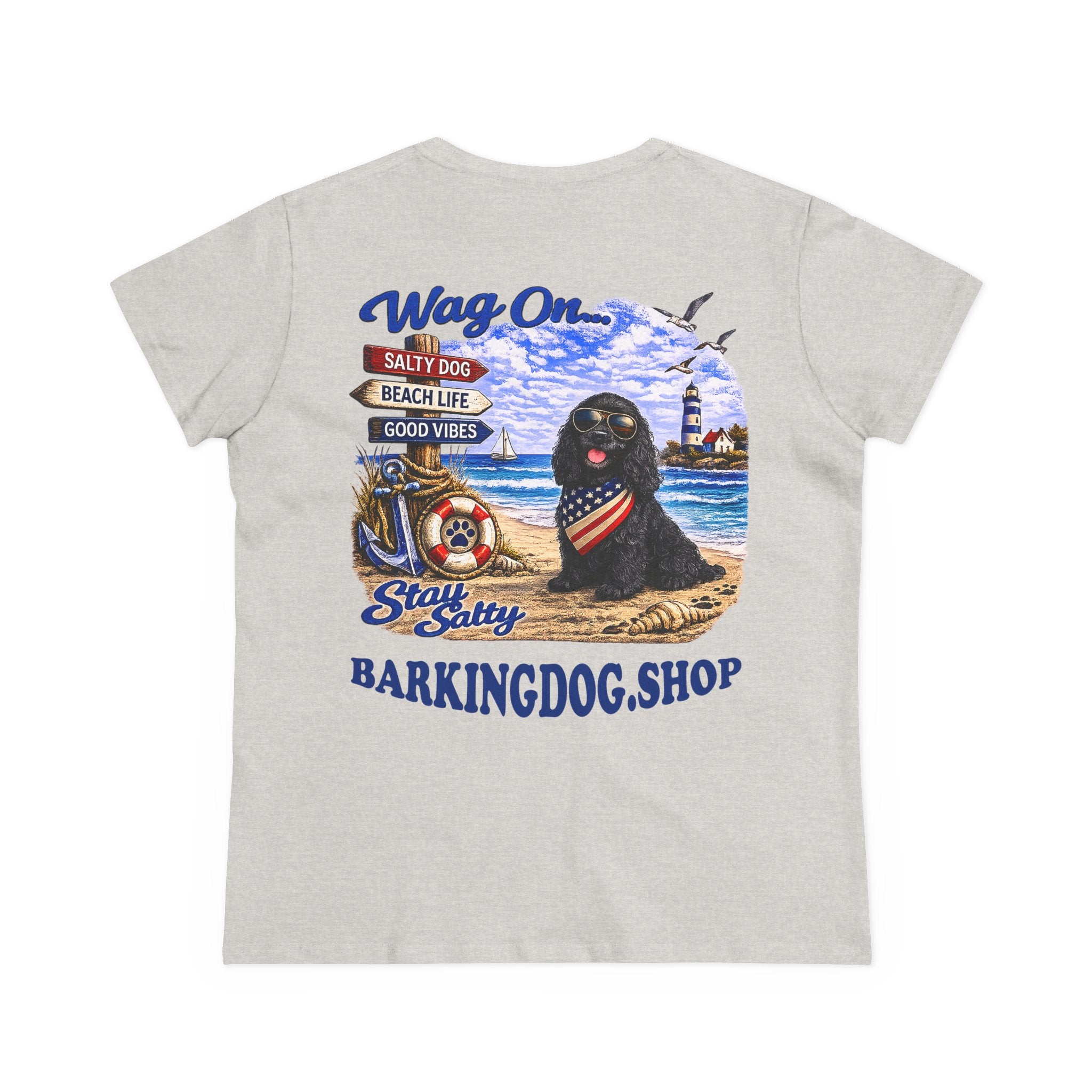 Cocker Spaniel Dog Beach T Shirt Wag On™ Stay Salty
