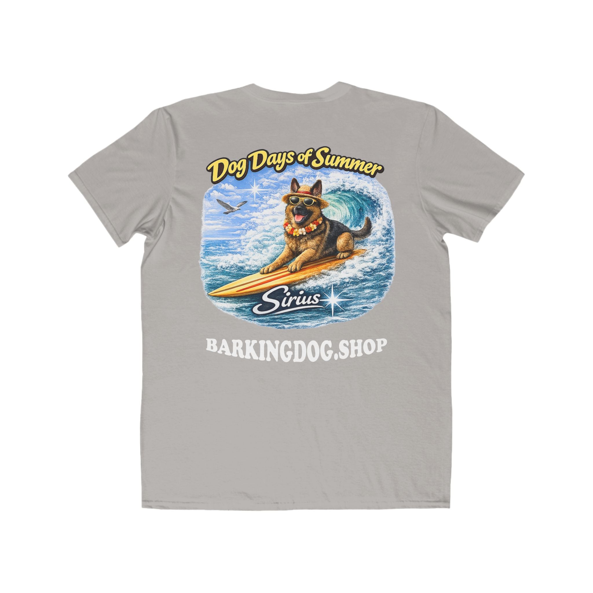 German Shepherd Surfboard T-Shirt Wag On™ Dog Days of Summer
