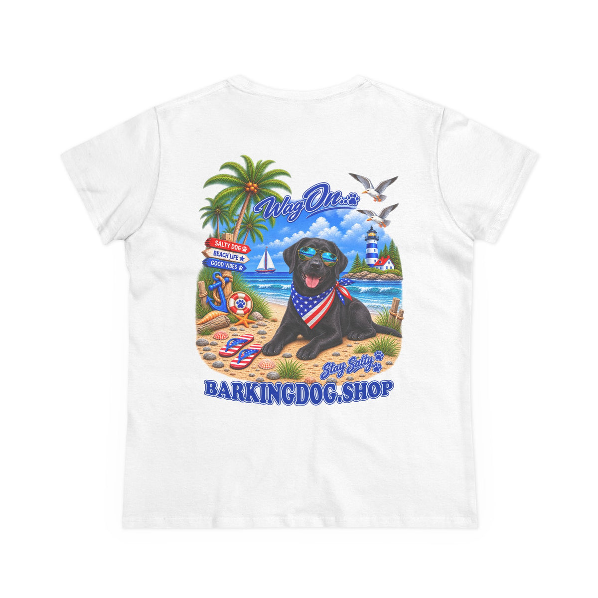 Black Labrador Stay Salty T Shirt Beach Collection Salty Pup Beach Life Graphic Tee Wag On BarkingDog Shop