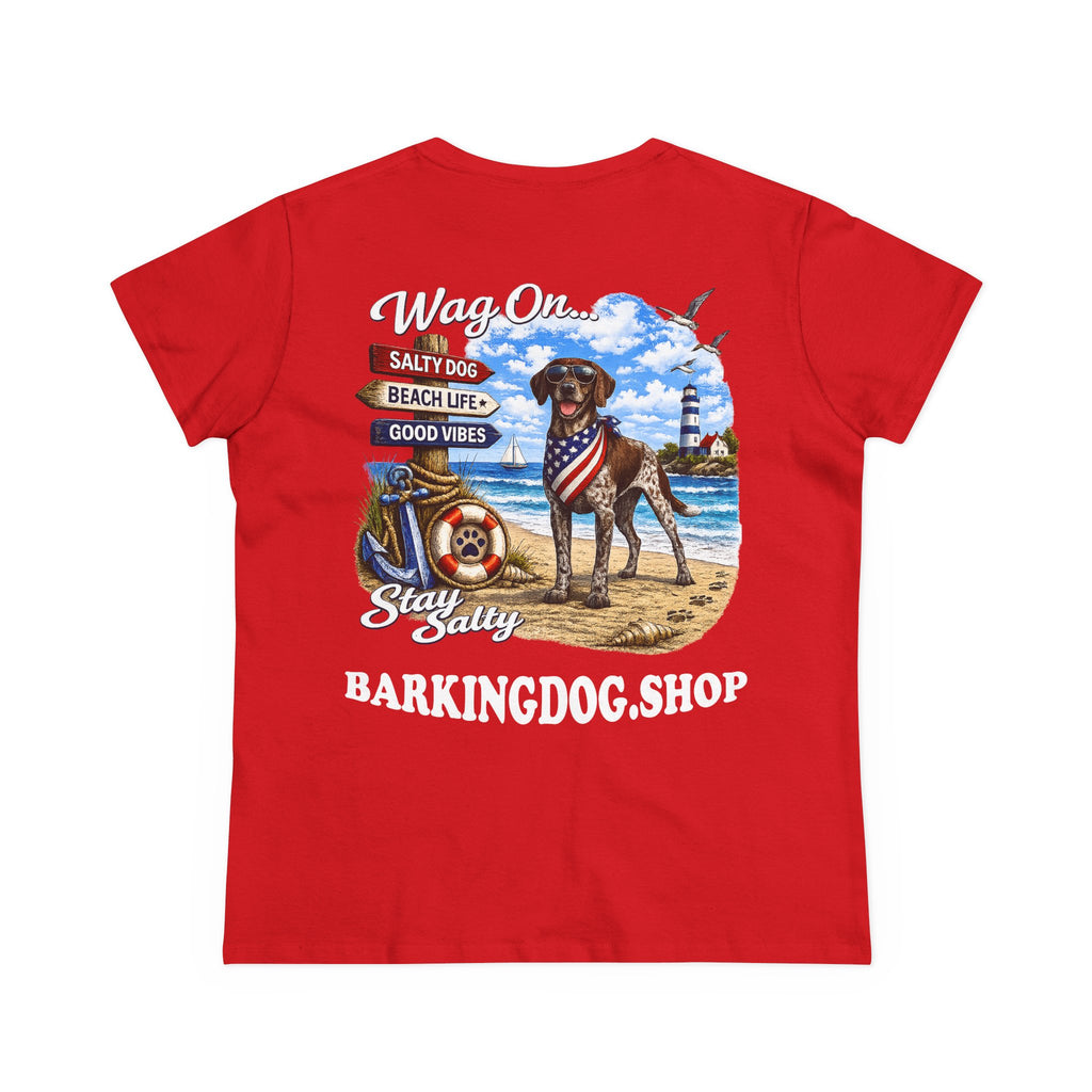 German Shorthair Pointer Dog Beach T Shirt Wag On™ Stay Salty