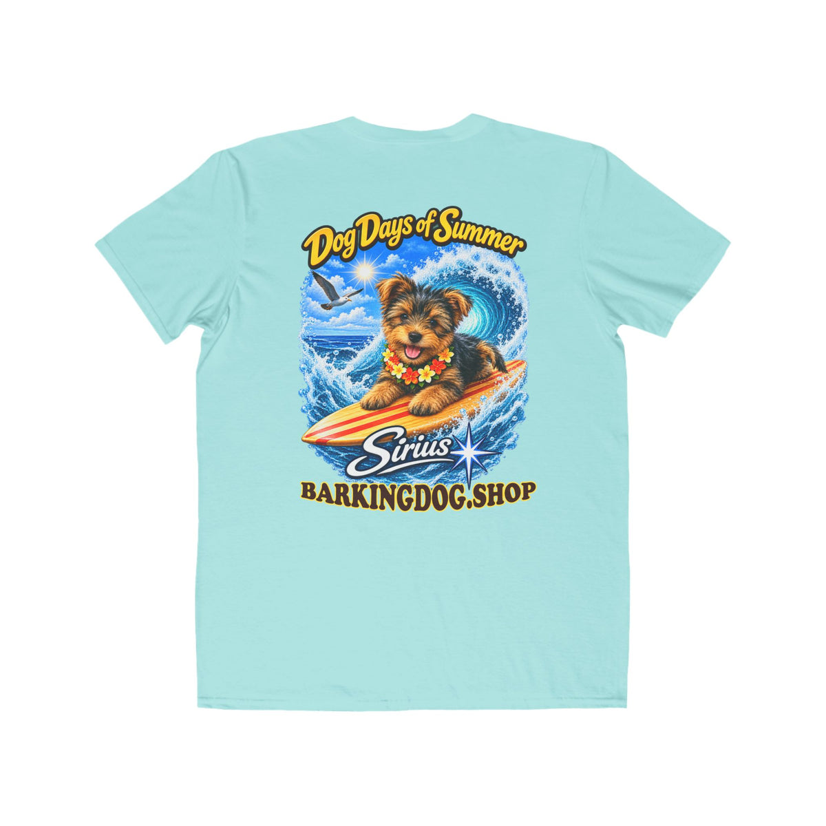 Yorkshire Terrier Surfboard T Shirt Dog Days Of Summer Beach Dog Lover Graphic Tee Wag On BarkingDog Shop