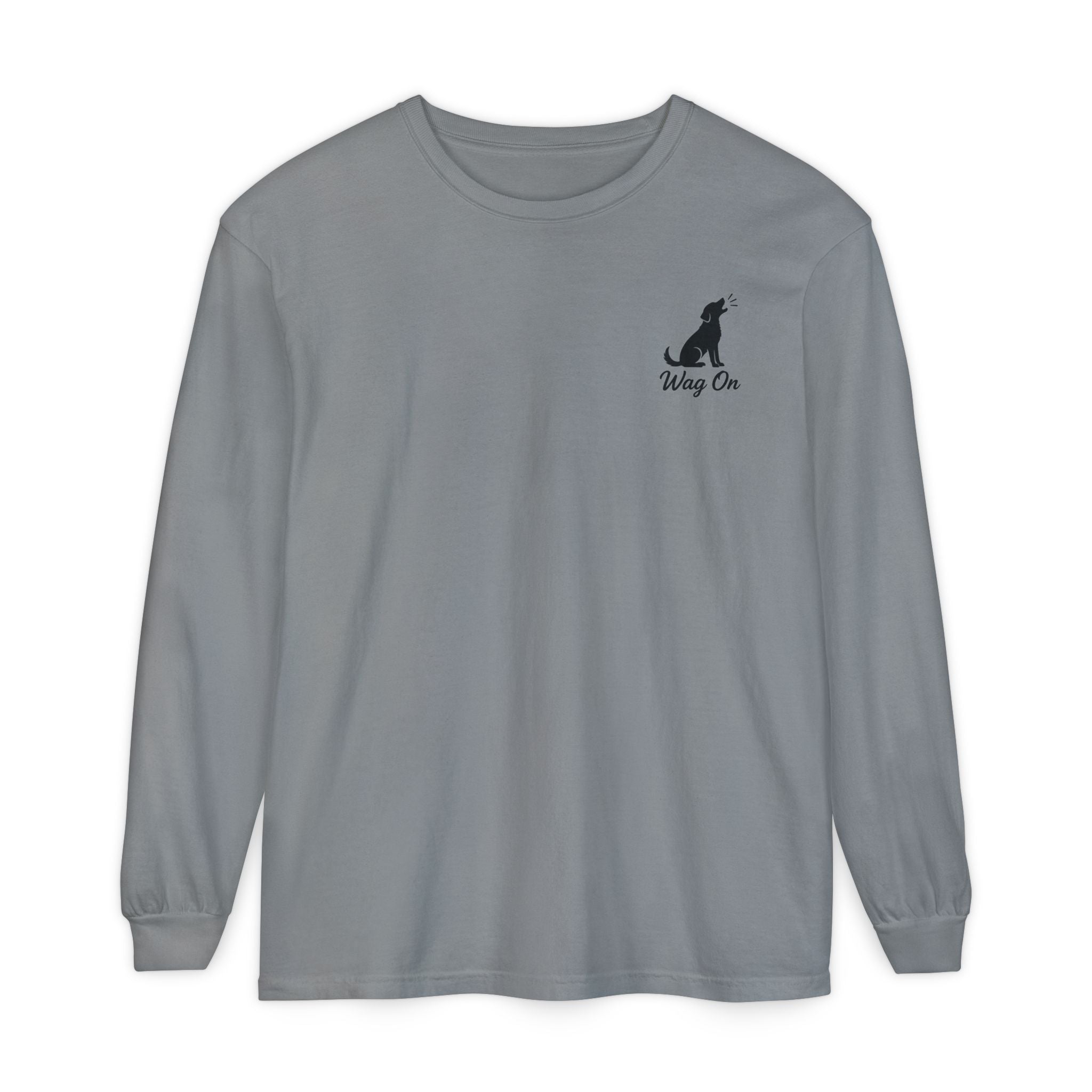USA 250th Anniversary Long Sleeve T-Shirt — Patriotic Dog Flag Design