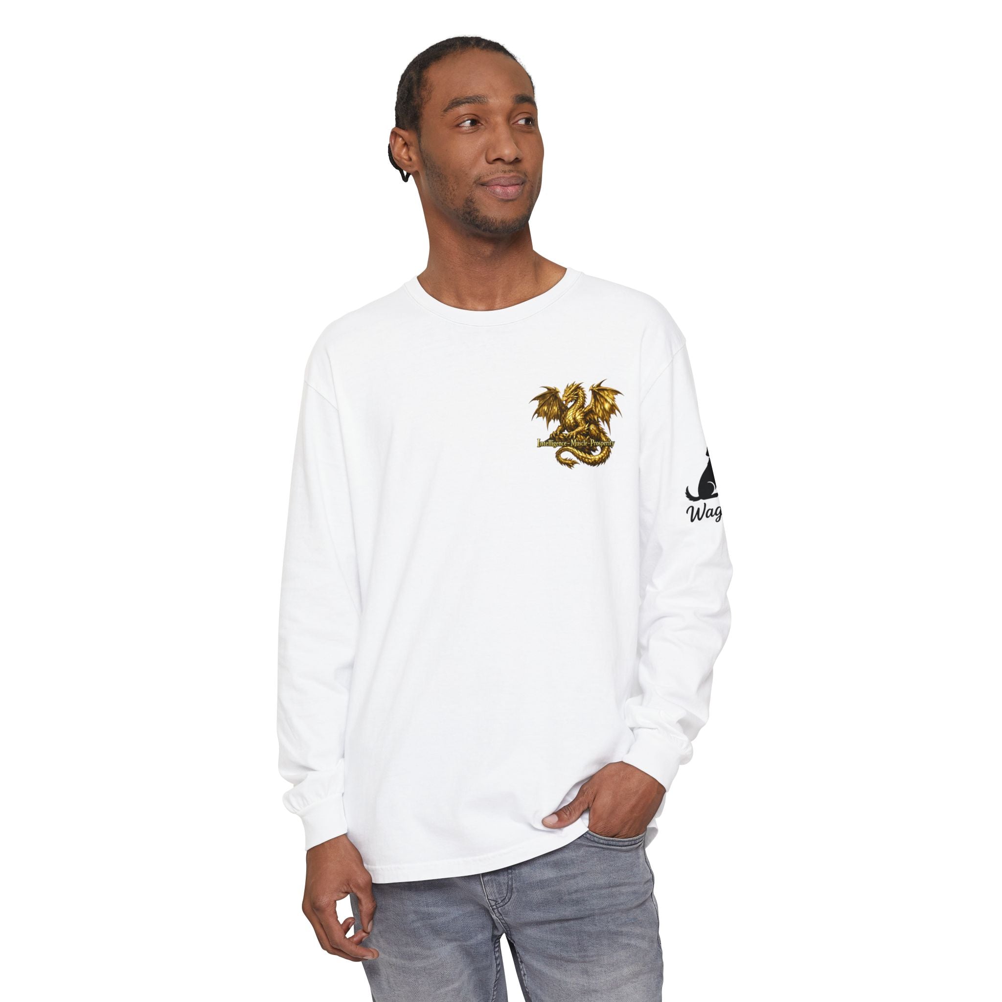 Metal Dragon Long Sleeve Tee — "Intelligence • Muscle • Prosperity"
