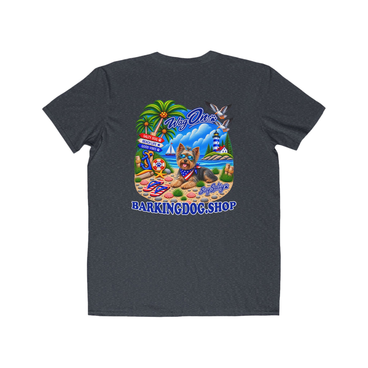 Yorkshire Terrier Stay Salty T Shirt Beach Collection Salty Pup Beach Life Graphic Tee Wag On BarkingDog Shop