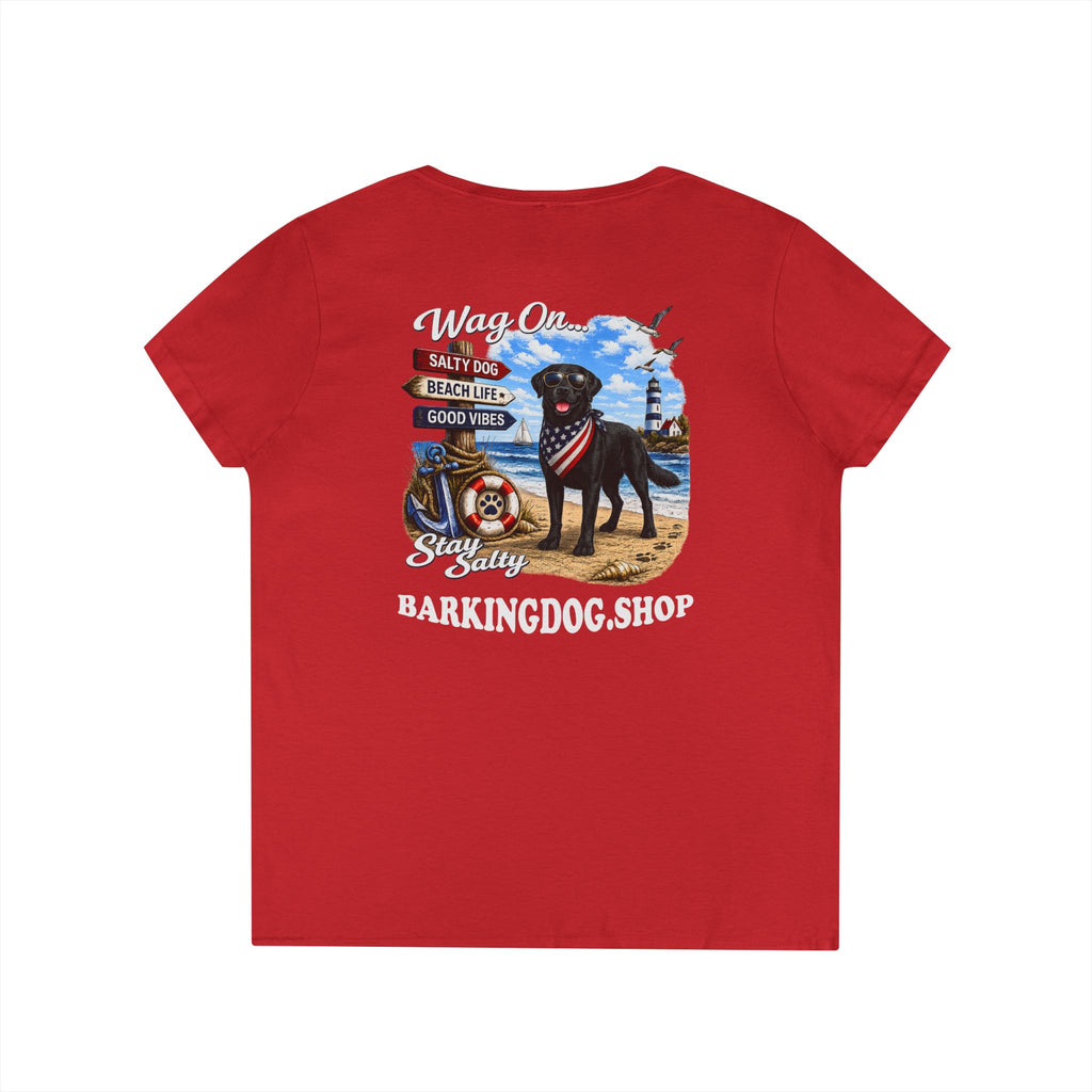 Black Lab Dog Beach T Shirt Wag On™ Stay Salty