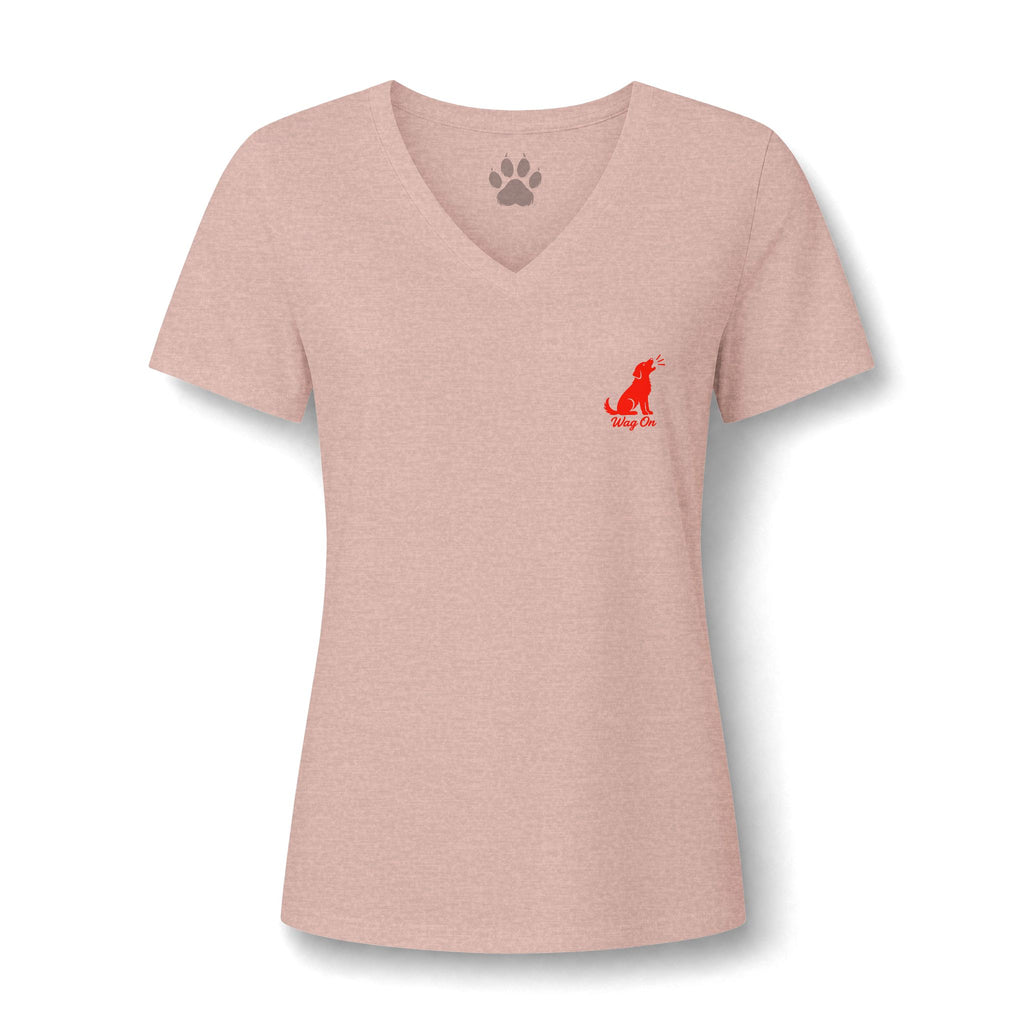 Golden Retriever Roulette Womens V Neck T Shirt Casino Collection Funny Casino Dog Graphic Tee Wag On BarkingDog Shop