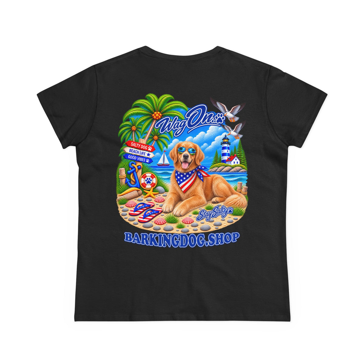 Golden Retriever Stay Salty T Shirt Beach Collection Salty Pup Beach Life Graphic Tee Wag On BarkingDog Shop