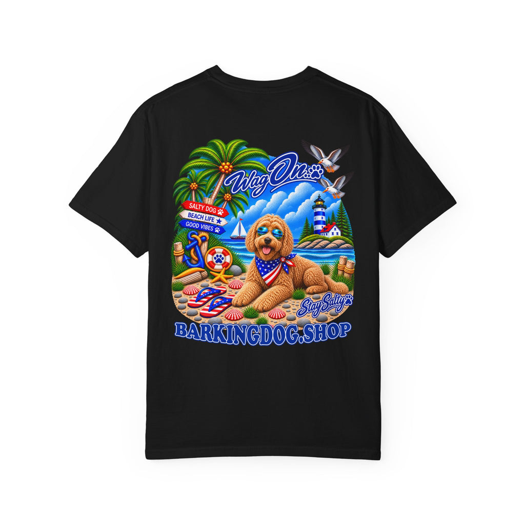 Goldendoodle Stay Salty T Shirt Beach Collection Salty Pup Beach Life Graphic Tee Wag On BarkingDog Shop