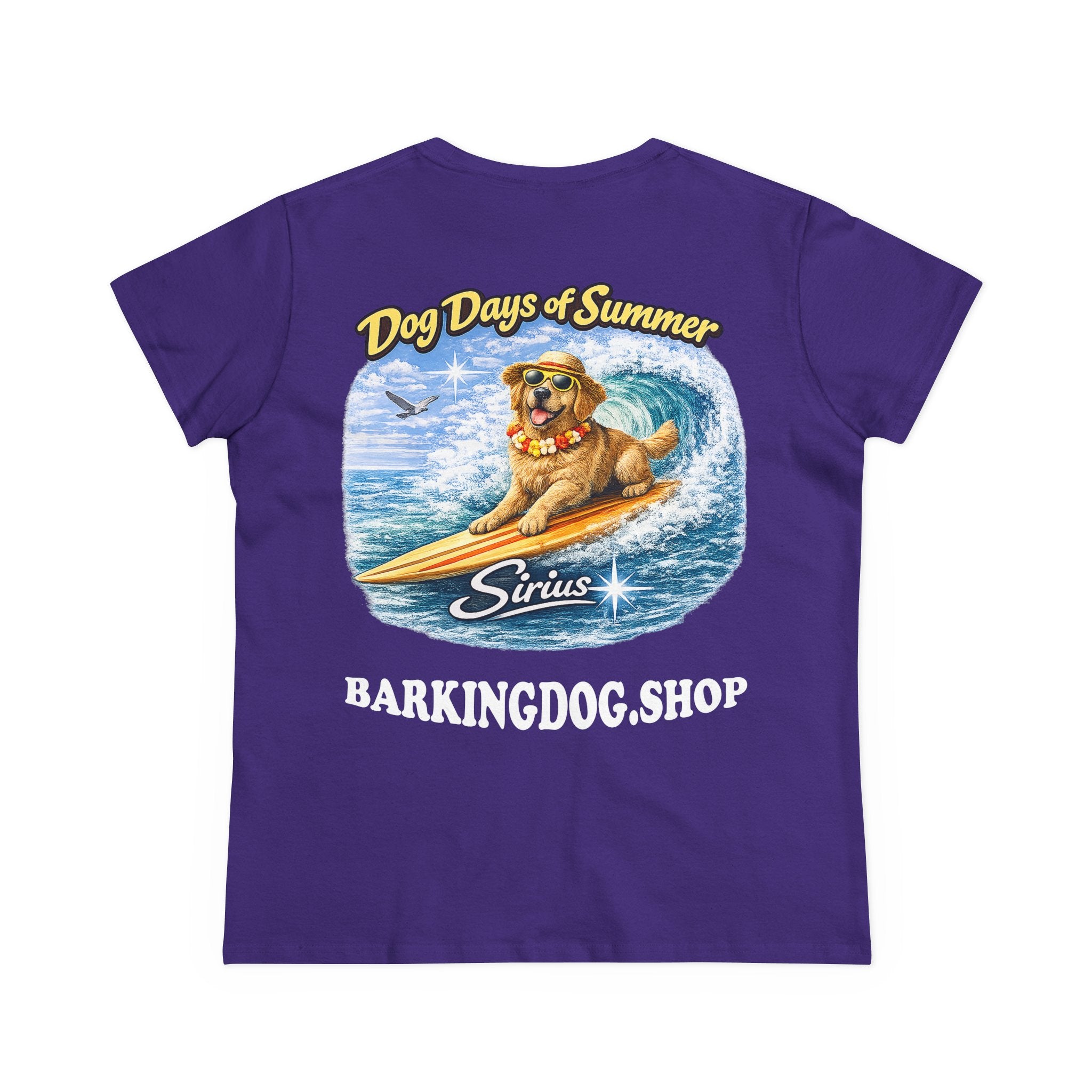 Golden Retriever Dog Surfboard T-Shirt Wag On™ Dog Days of Summer