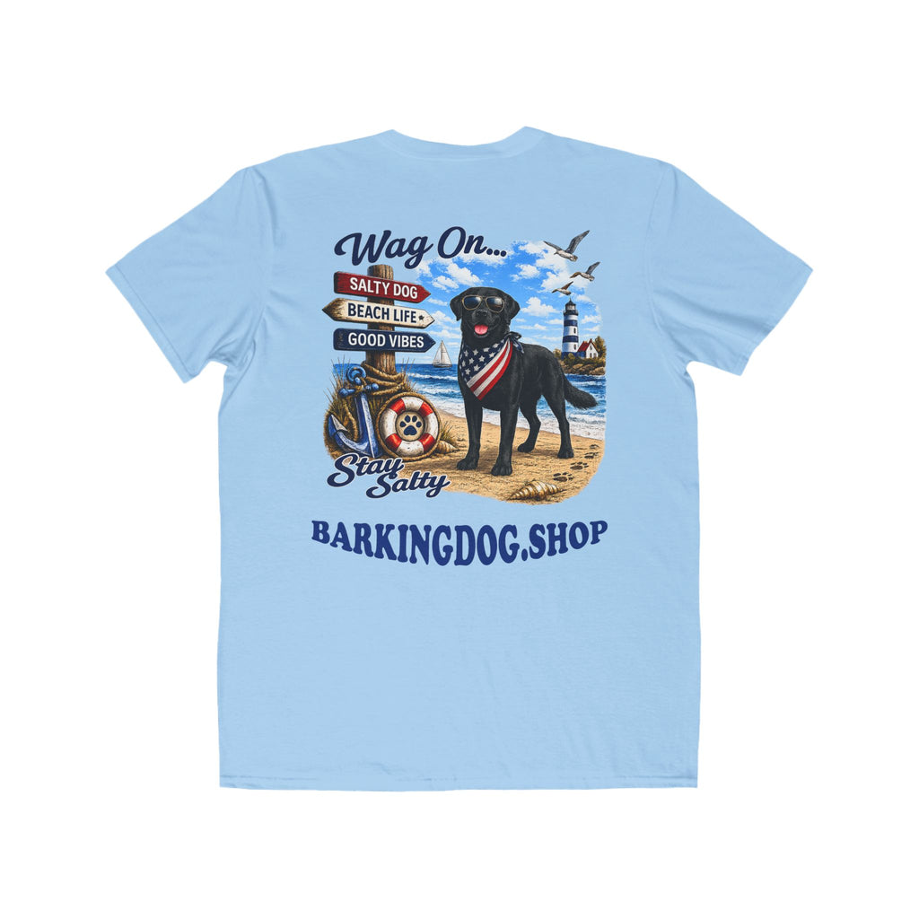 Black Lab Dog Beach T Shirt Wag On™ Stay Salty