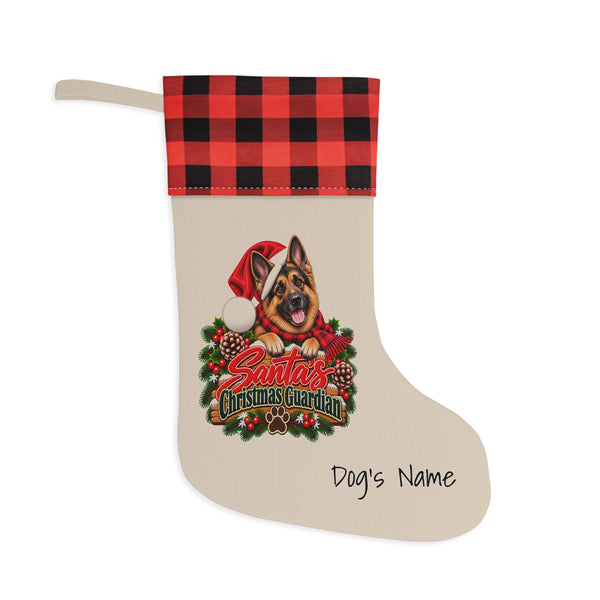 German Shepherd Santa’s Christmas Guardian Christmas Stocking BarkingDog Shop