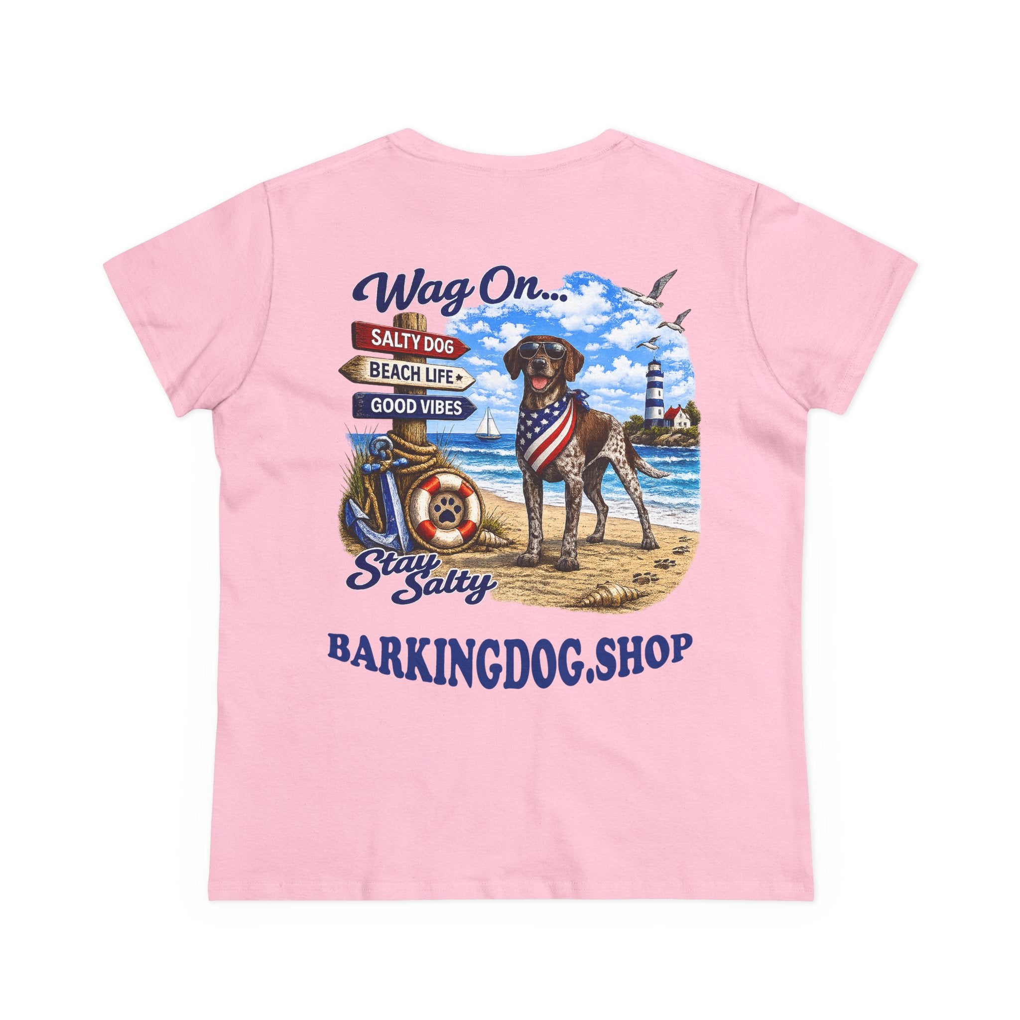 German Shorthair Pointer Dog Beach T Shirt Wag On™ Stay Salty