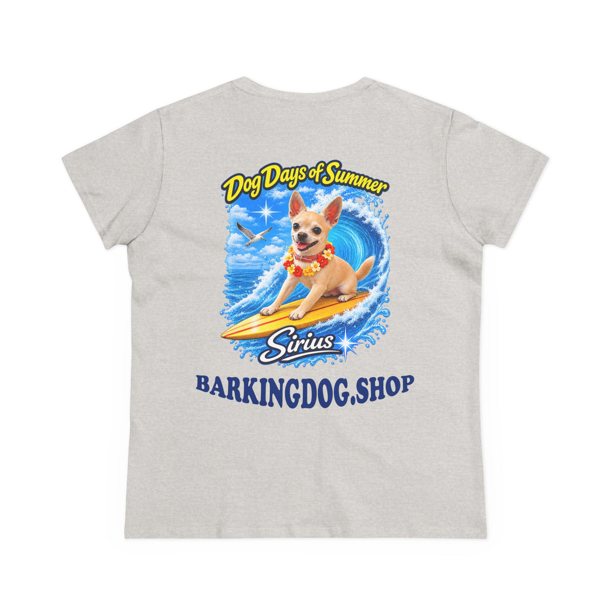 Chihuahua Surfboard T Shirt Dog Days Of Summer Beach Dog Lover Graphic Tee Wag On BarkingDog Shop