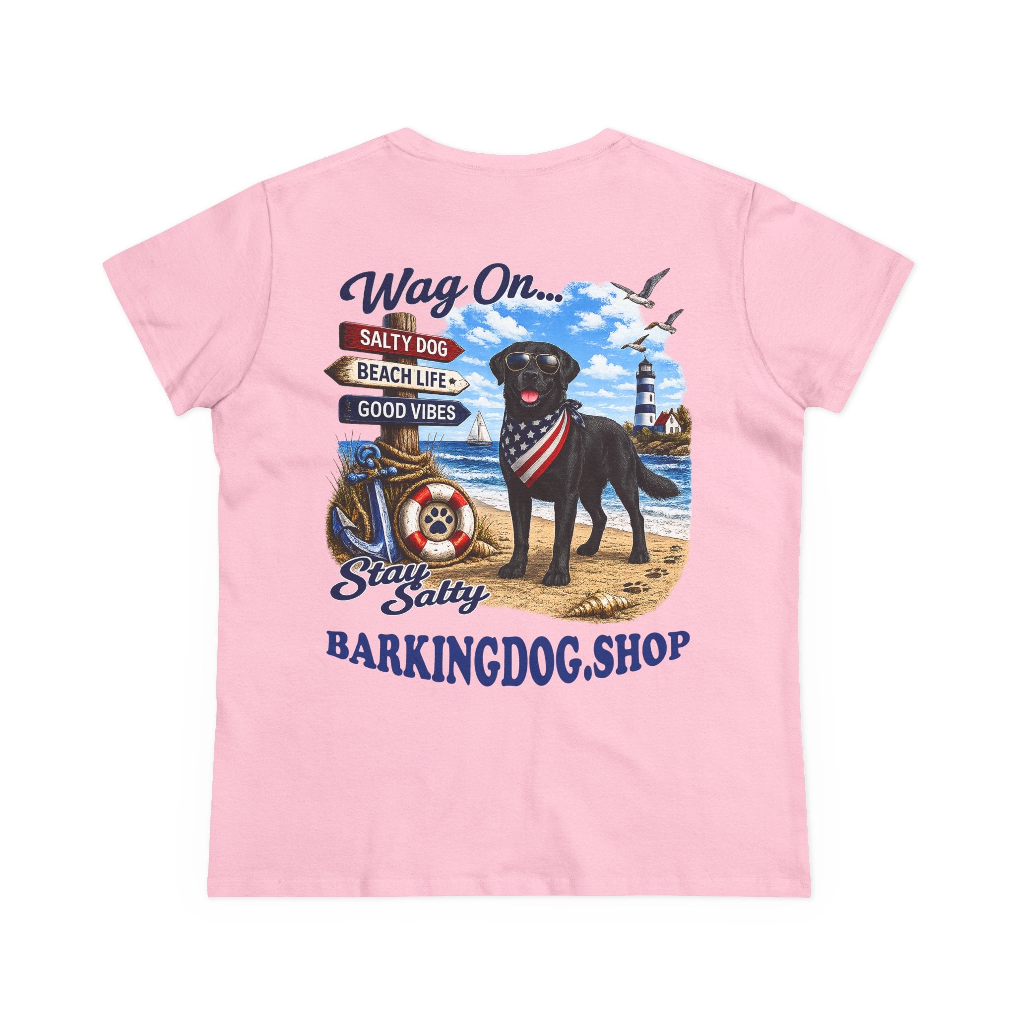 Black Lab Dog Beach T Shirt Wag On™ Stay Salty