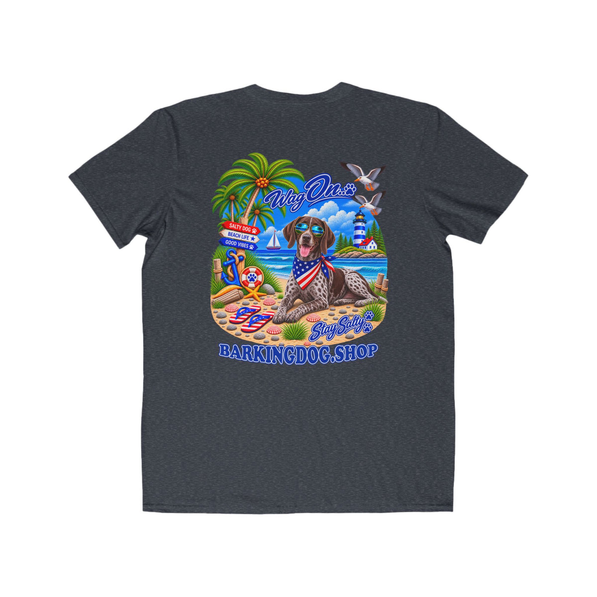 German Shorthair Pointer Stay Salty T Shirt Beach Collection Salty Pup Beach Life Graphic Tee Wag On BarkingDog Shop
