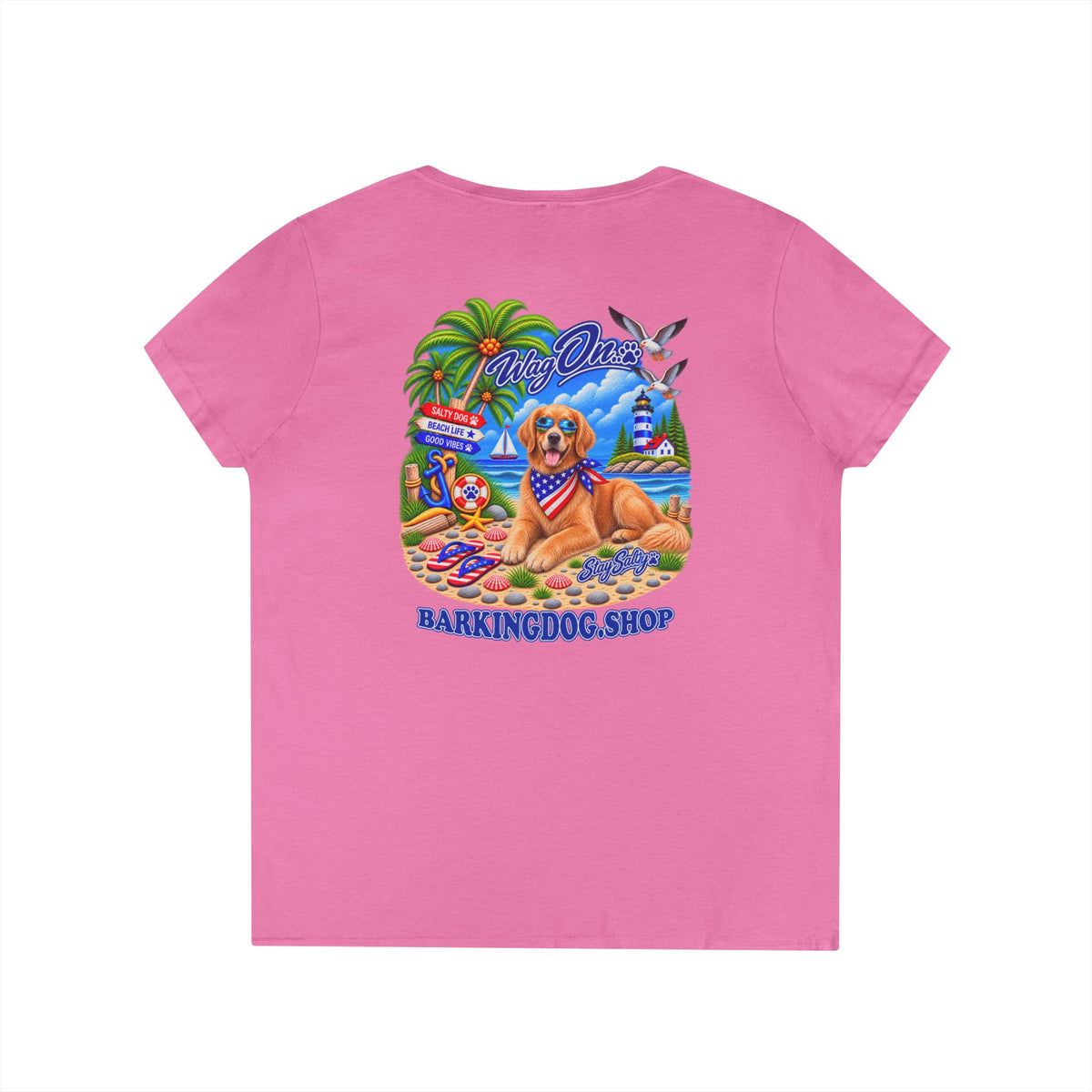 Golden Retriever Stay Salty T Shirt Beach Collection Salty Pup Beach Life Graphic Tee Wag On BarkingDog Shop