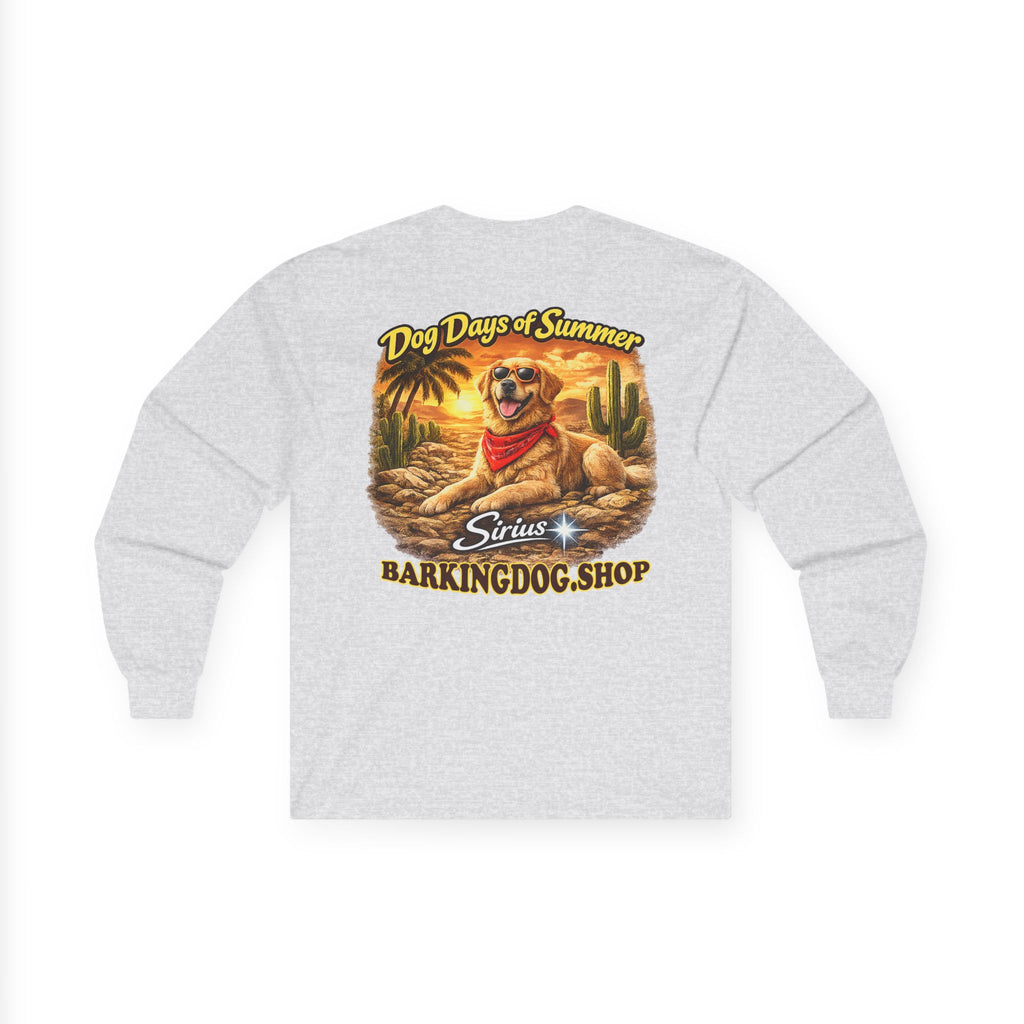 Golden Retriever Dog Days of Summer Beach Chair Long Sleeve T Shirt Beach Collection Relaxing Dog Graphic Tee Wag On BarkingDog Shop