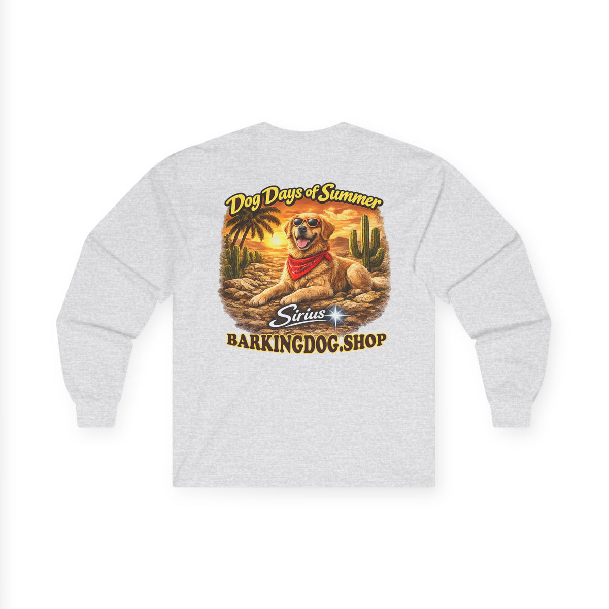 Golden Retriever Dog Days of Summer Beach Chair Long Sleeve T Shirt Beach Collection Relaxing Dog Graphic Tee Wag On BarkingDog Shop
