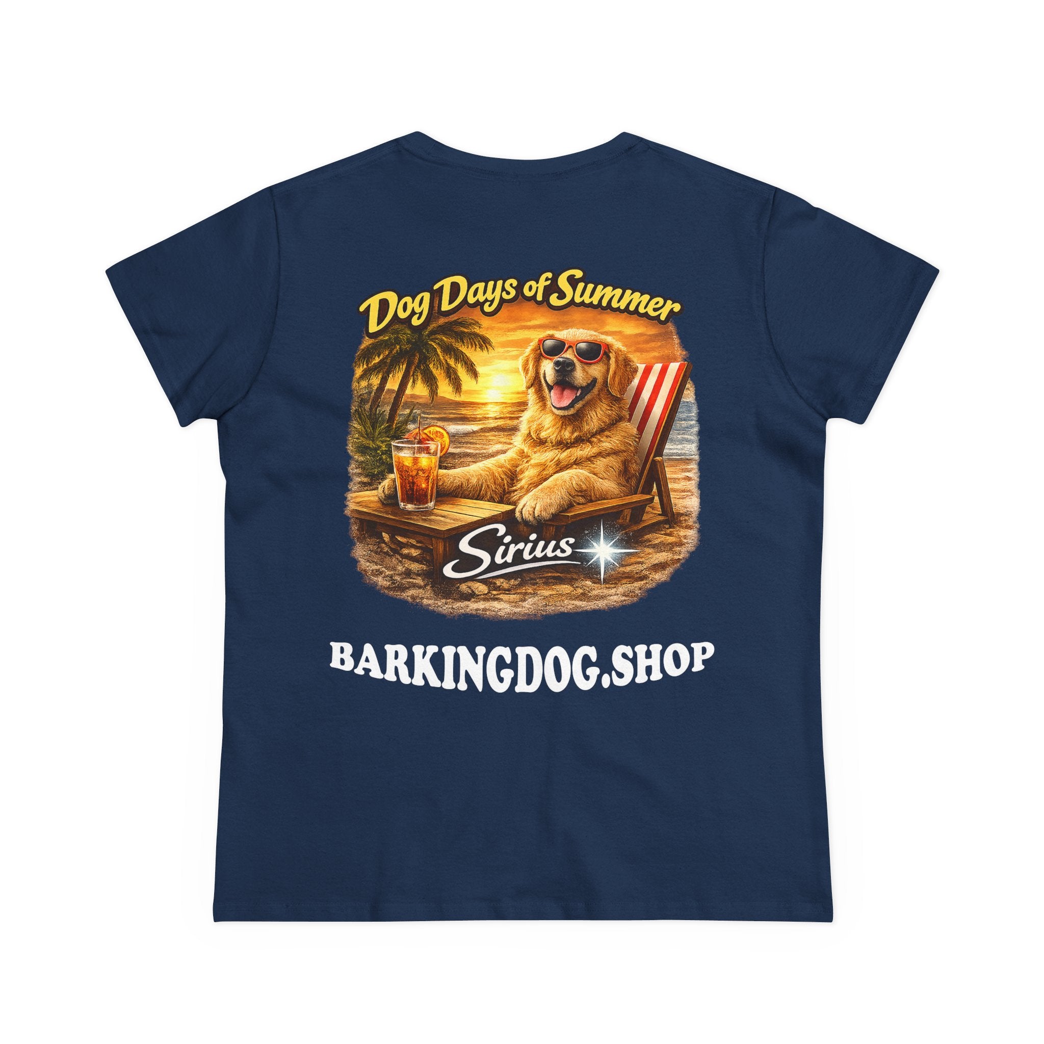 Golden Retriever Dog Beach Chair T-Shirt Wag On™ Dog Days of Summer