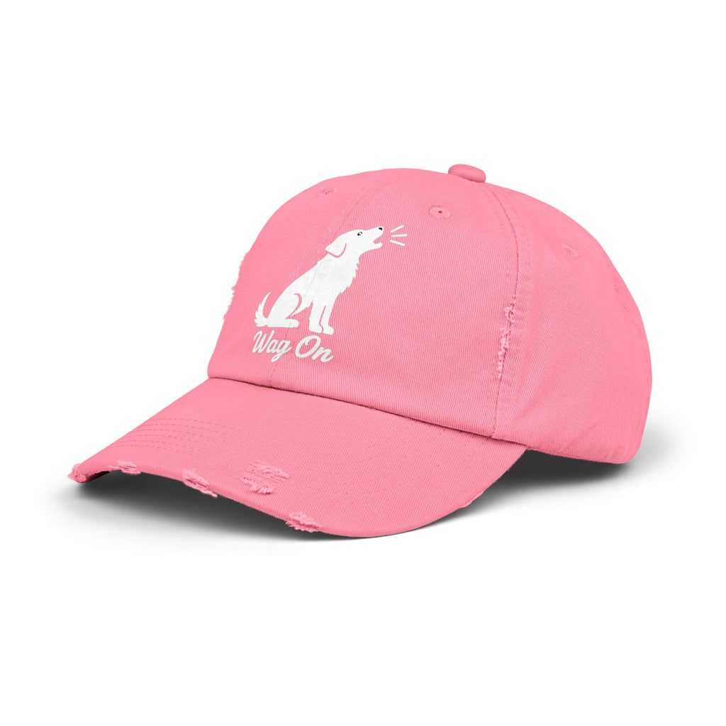 Wag On Dog Distressed Cap DTF
