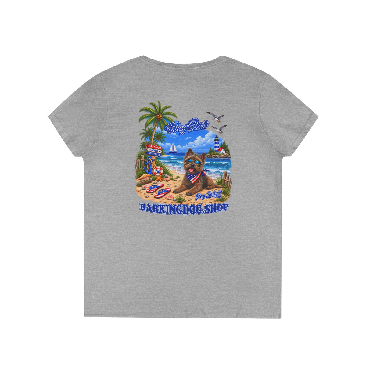 Cairn Terrier Stay Salty T Shirt Beach Collection Salty Pup Beach Life Graphic Tee Wag On BarkingDog Shop