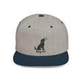 Wag On Embroidered Howling Dog Snapback Hat Flat Bill Cap BarkingDog Shop
