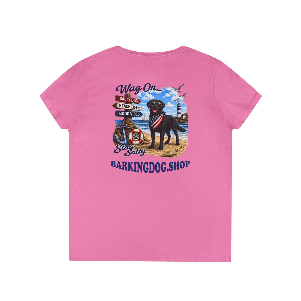Black Lab Dog Beach T Shirt Wag On™ Stay Salty