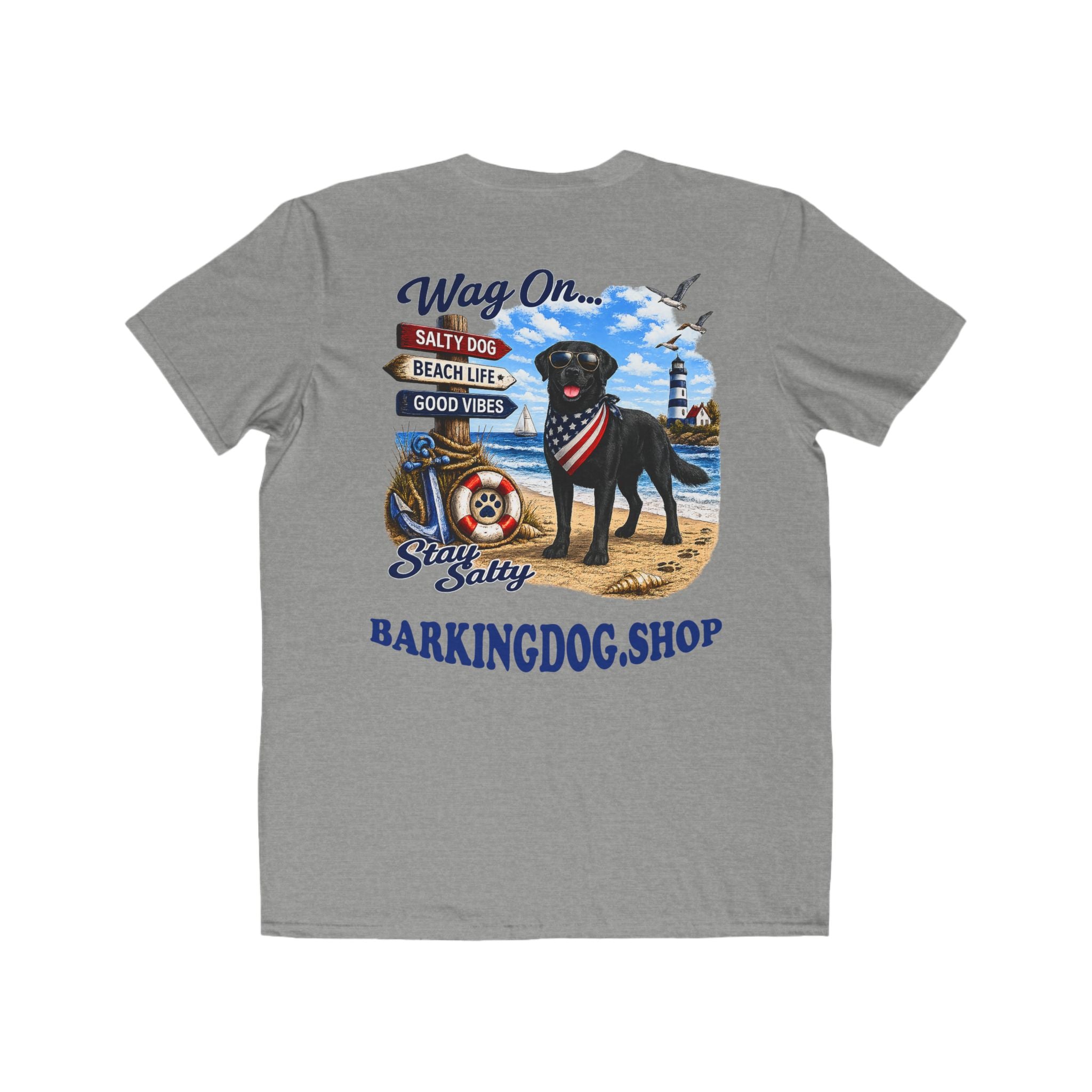Black Lab Dog Beach T Shirt Wag On™ Stay Salty