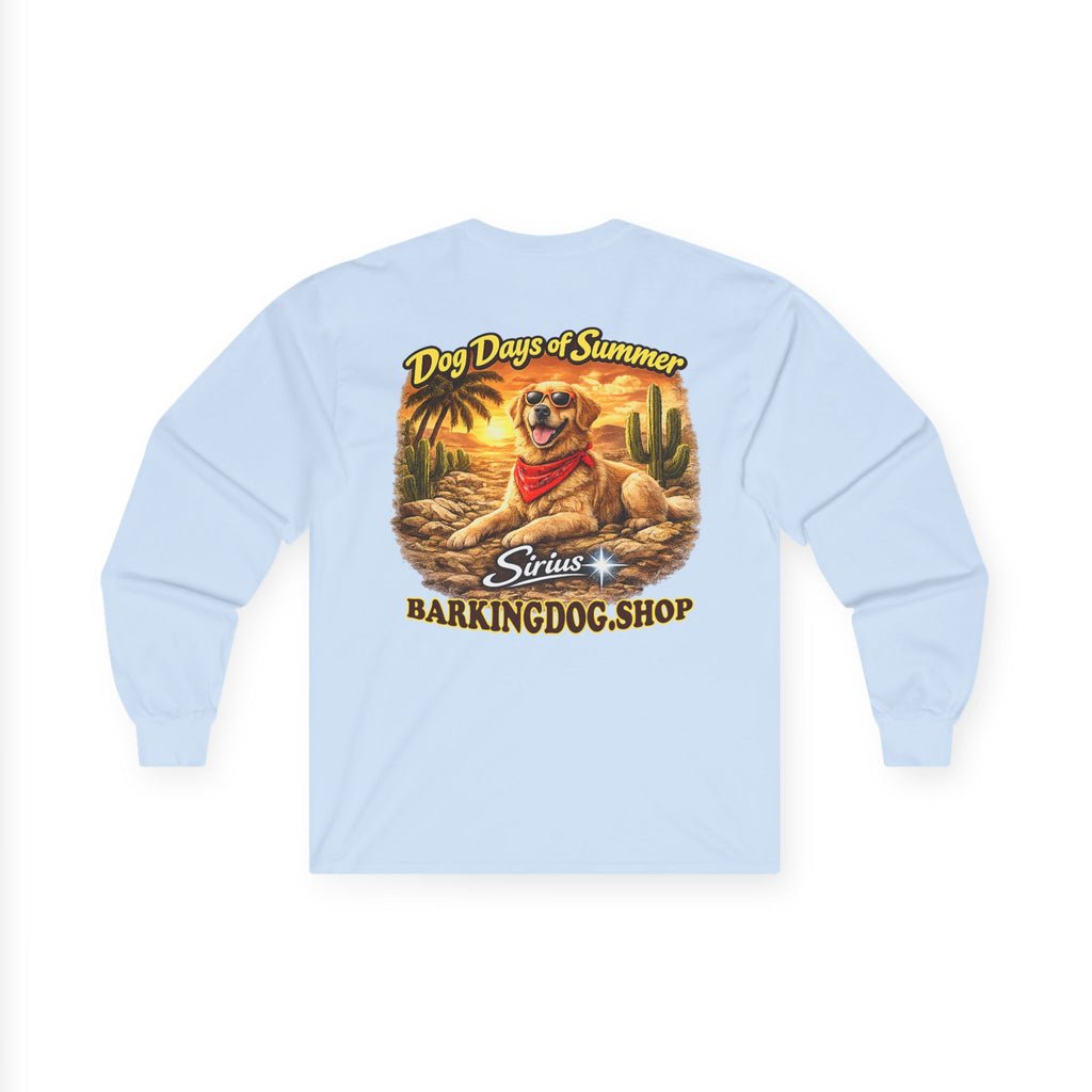 Golden Retriever Dog Days of Summer Beach Chair Long Sleeve T Shirt Beach Collection Relaxing Dog Graphic Tee Wag On BarkingDog Shop