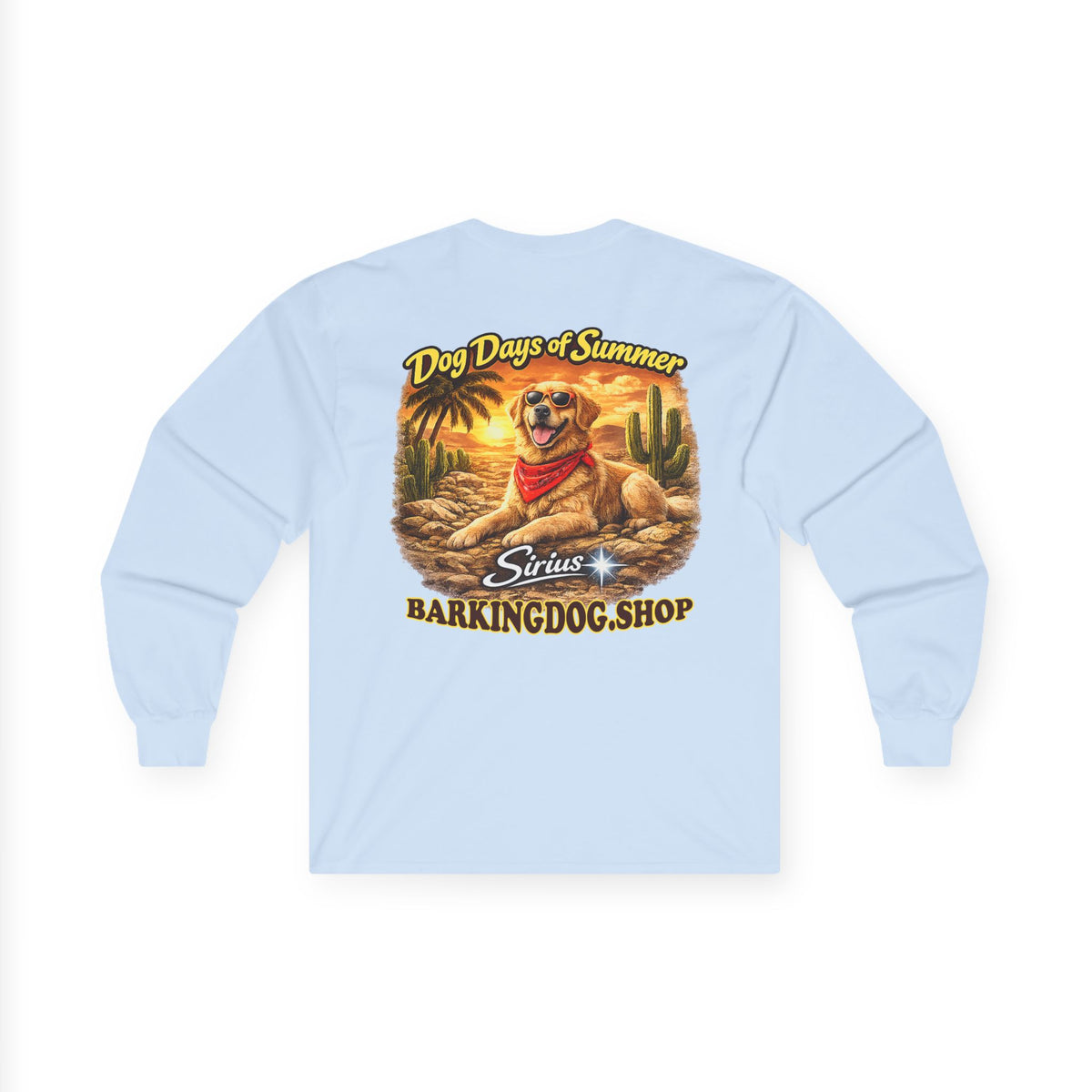 Golden Retriever Dog Days of Summer Beach Chair Long Sleeve T Shirt Beach Collection Relaxing Dog Graphic Tee Wag On BarkingDog Shop