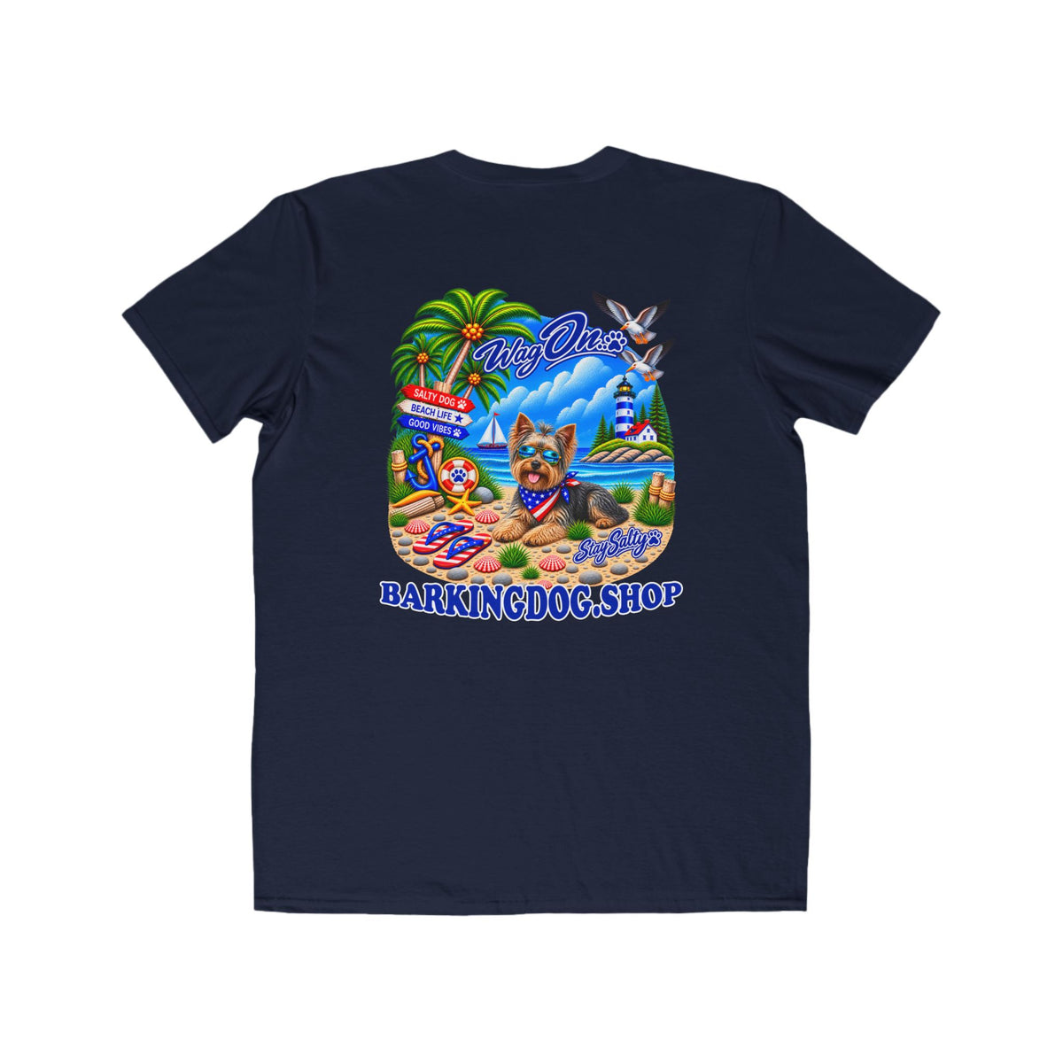 Yorkshire Terrier Stay Salty T Shirt Beach Collection Salty Pup Beach Life Graphic Tee Wag On BarkingDog Shop