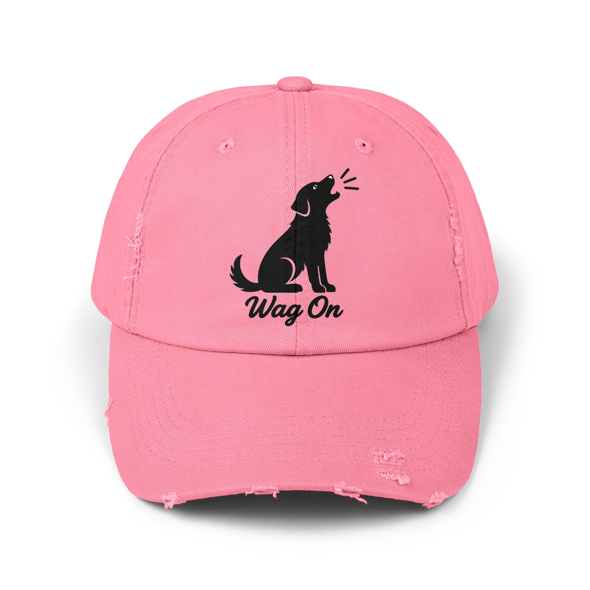 Wag On Dog Distressed Cap DTF