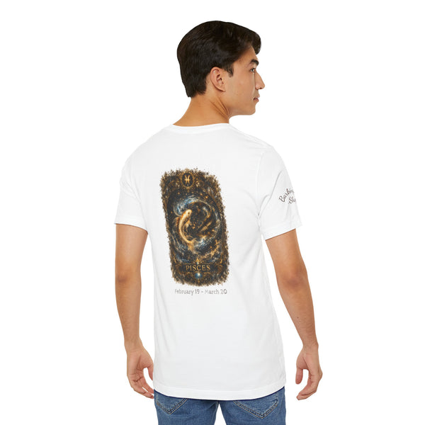 Pisces Zodiac T-Shirt — Mystical Gold Fish Astrology Tee