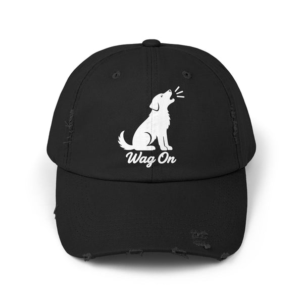 Wag On Dog Distressed Cap DTF