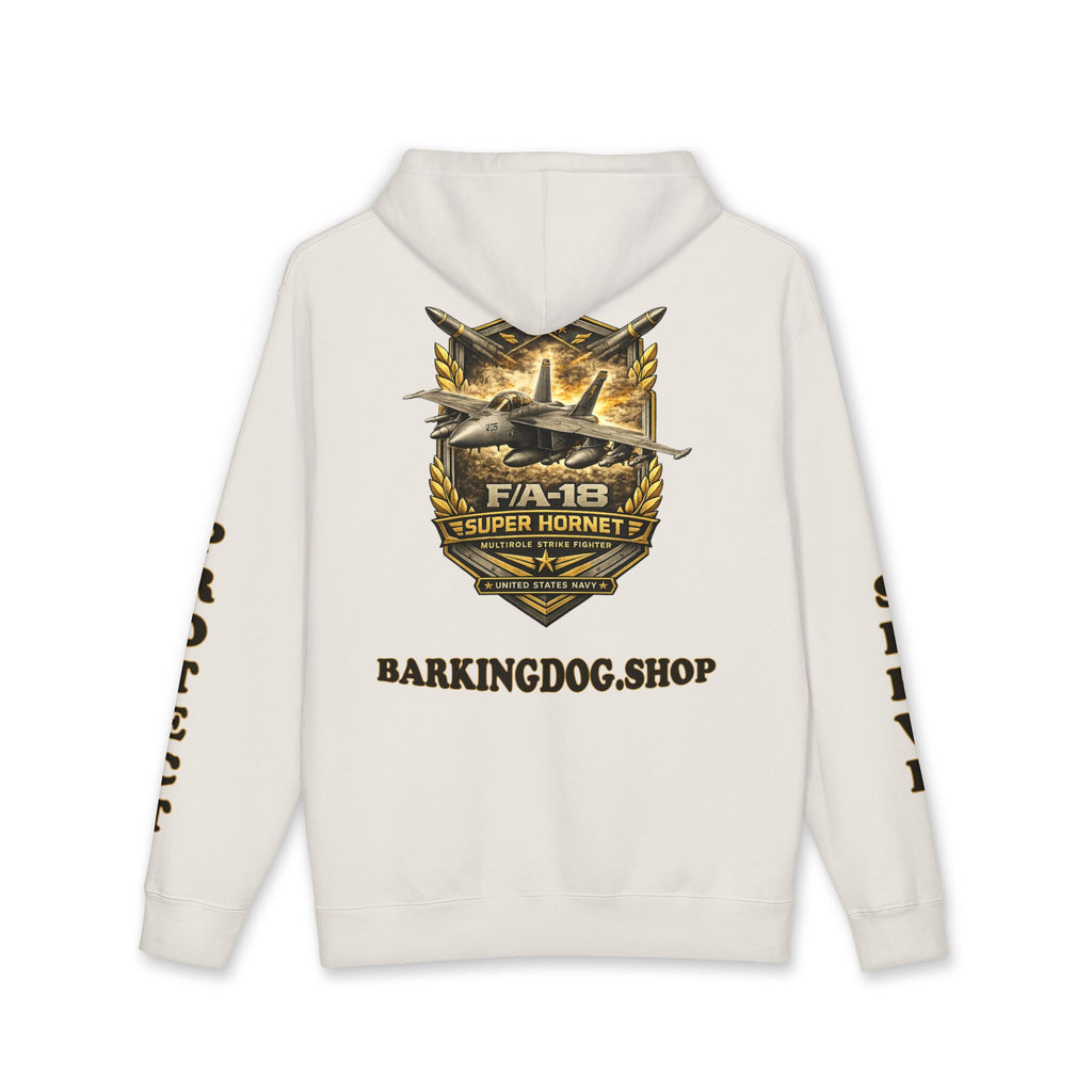 F/A-18 Super Hornet Jet Hoodie — Barking Dog 'Wag On' Military Navy Tribute