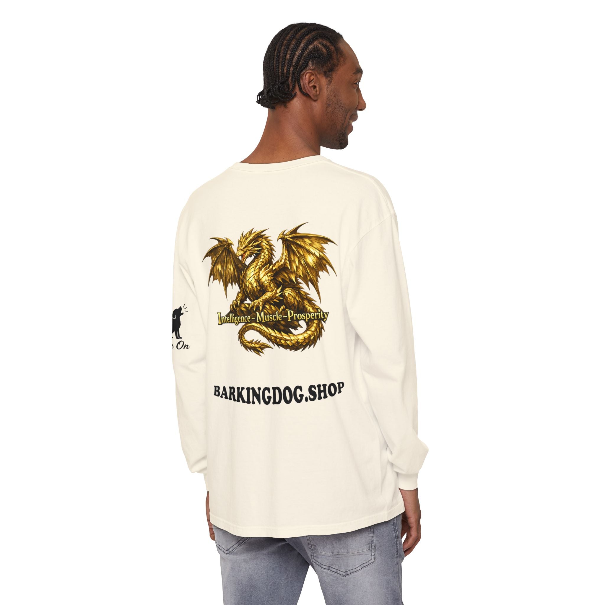 Metal Dragon Long Sleeve Tee — "Intelligence • Muscle • Prosperity"