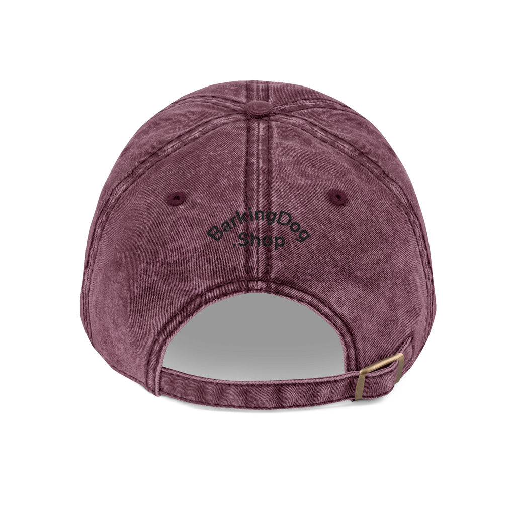 Embroidered Vintage Dog Cap - 'Wag On' Washed Baseball Hat