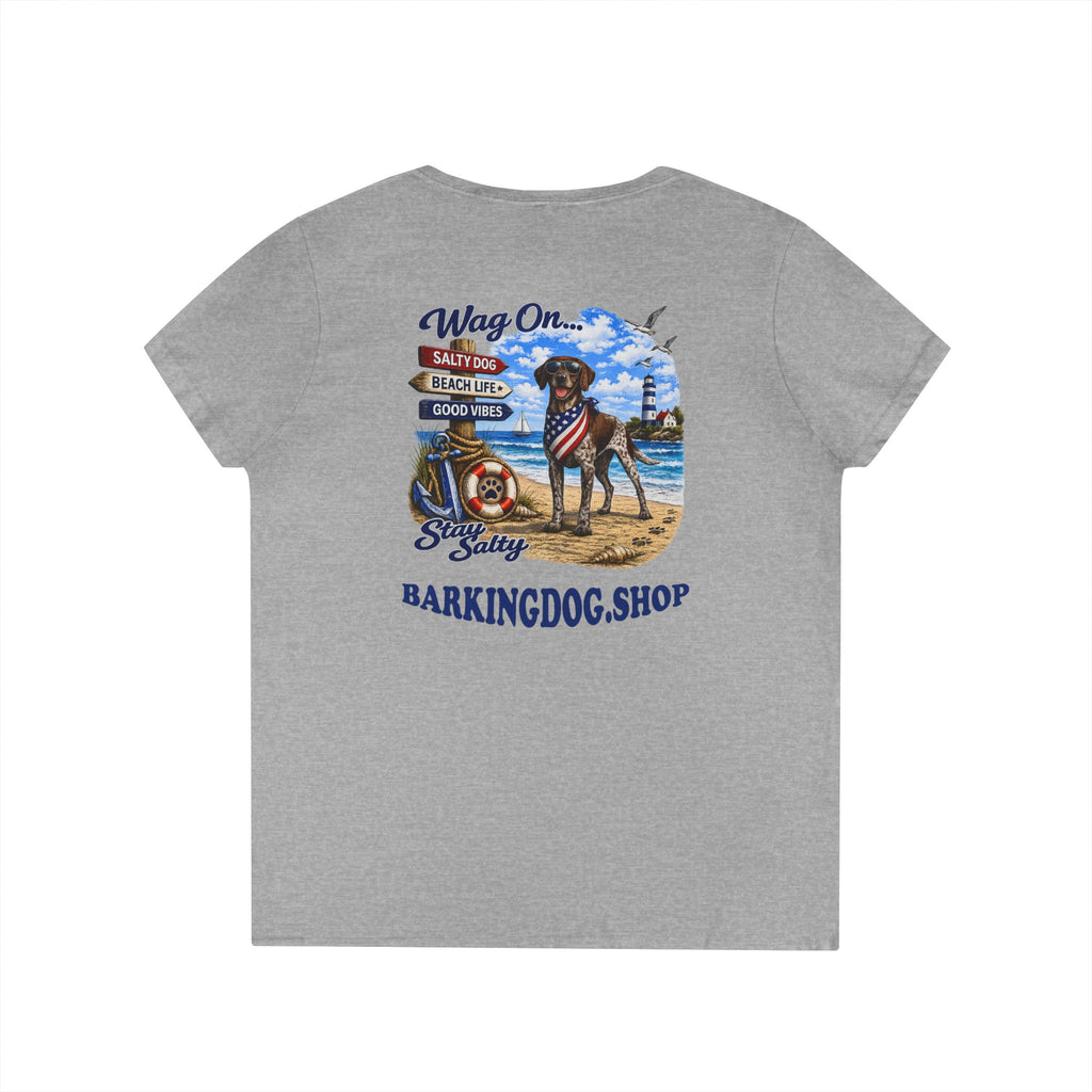 German Shorthair Pointer Dog Beach T Shirt Wag On™ Stay Salty