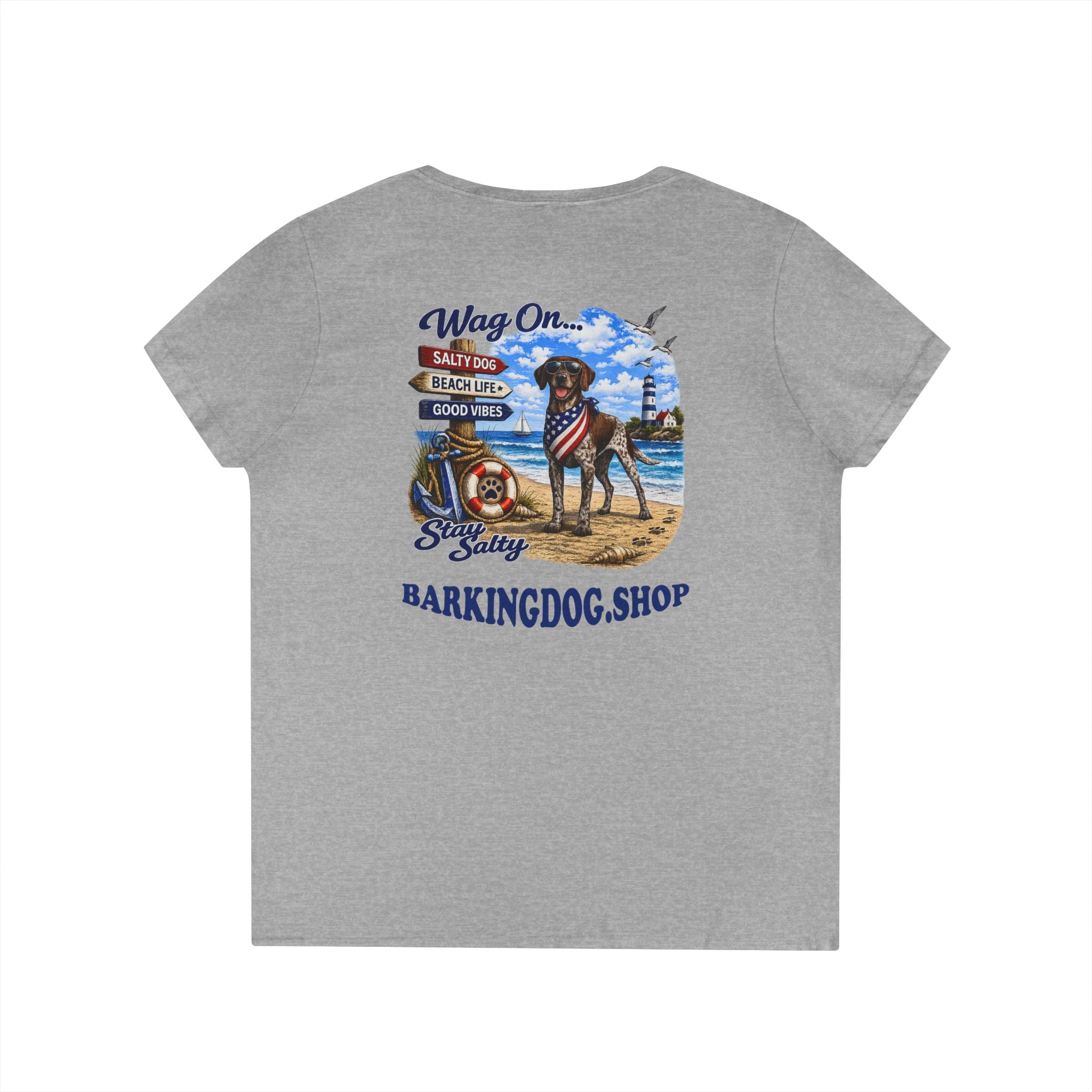 German Shorthair Pointer Dog Beach T Shirt Wag On™ Stay Salty