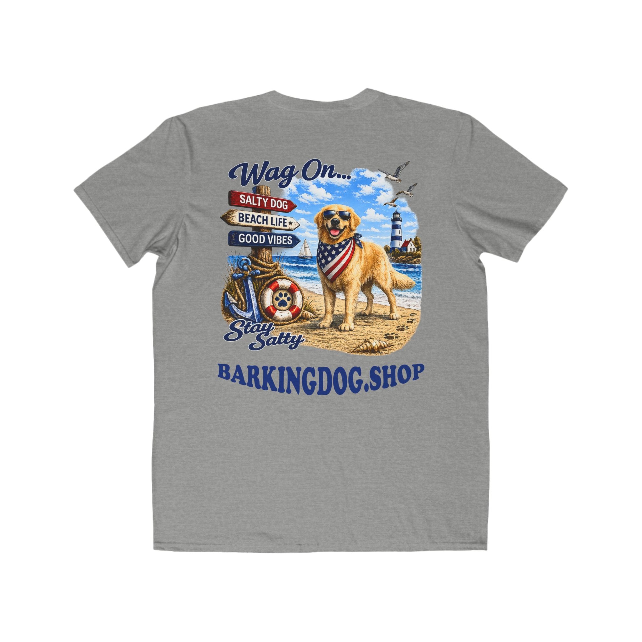 Golden Retriever Dog Beach T Shirt Wag On™ Stay Salty